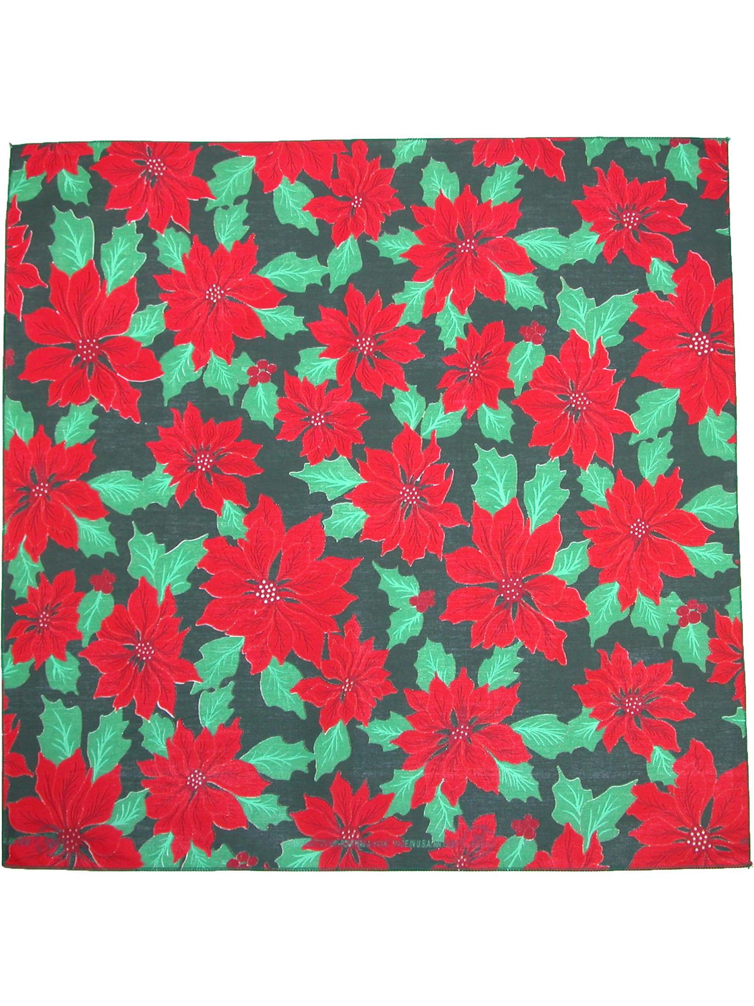 CTM Christmas Poinsettia Print Holiday Bandana