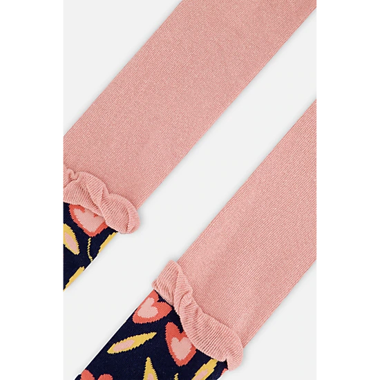 Deux par Deux Girls Frilled Tulip Knit Tights