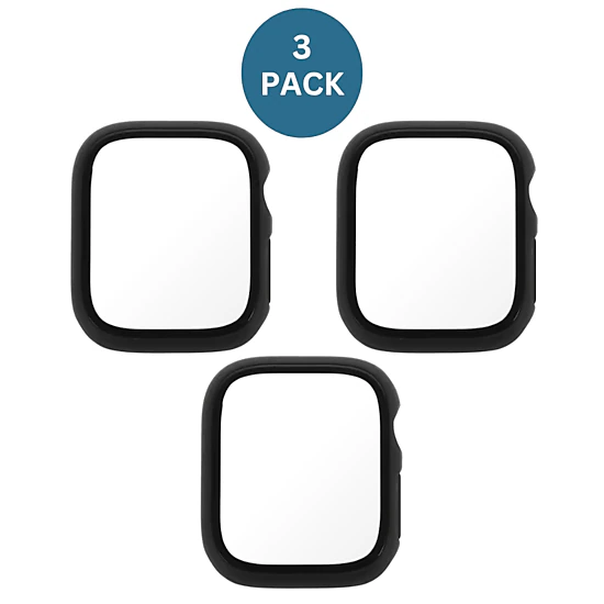 Qixxronics 3x for Apple Watch Series 6 44mm Case Cover, with Built-in Glass Screen Protector