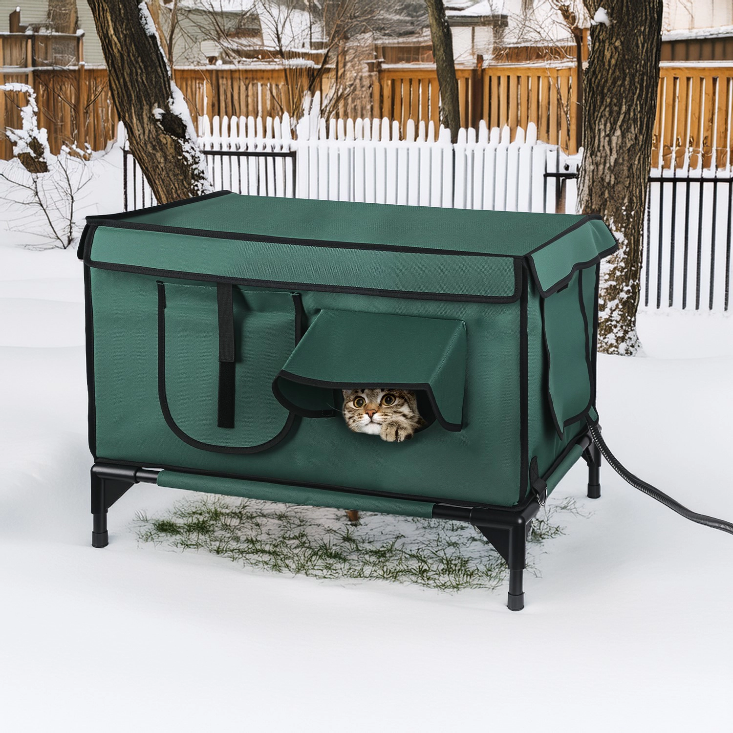 GBruno Waterproof Heated Cat House Outdoor Shelter