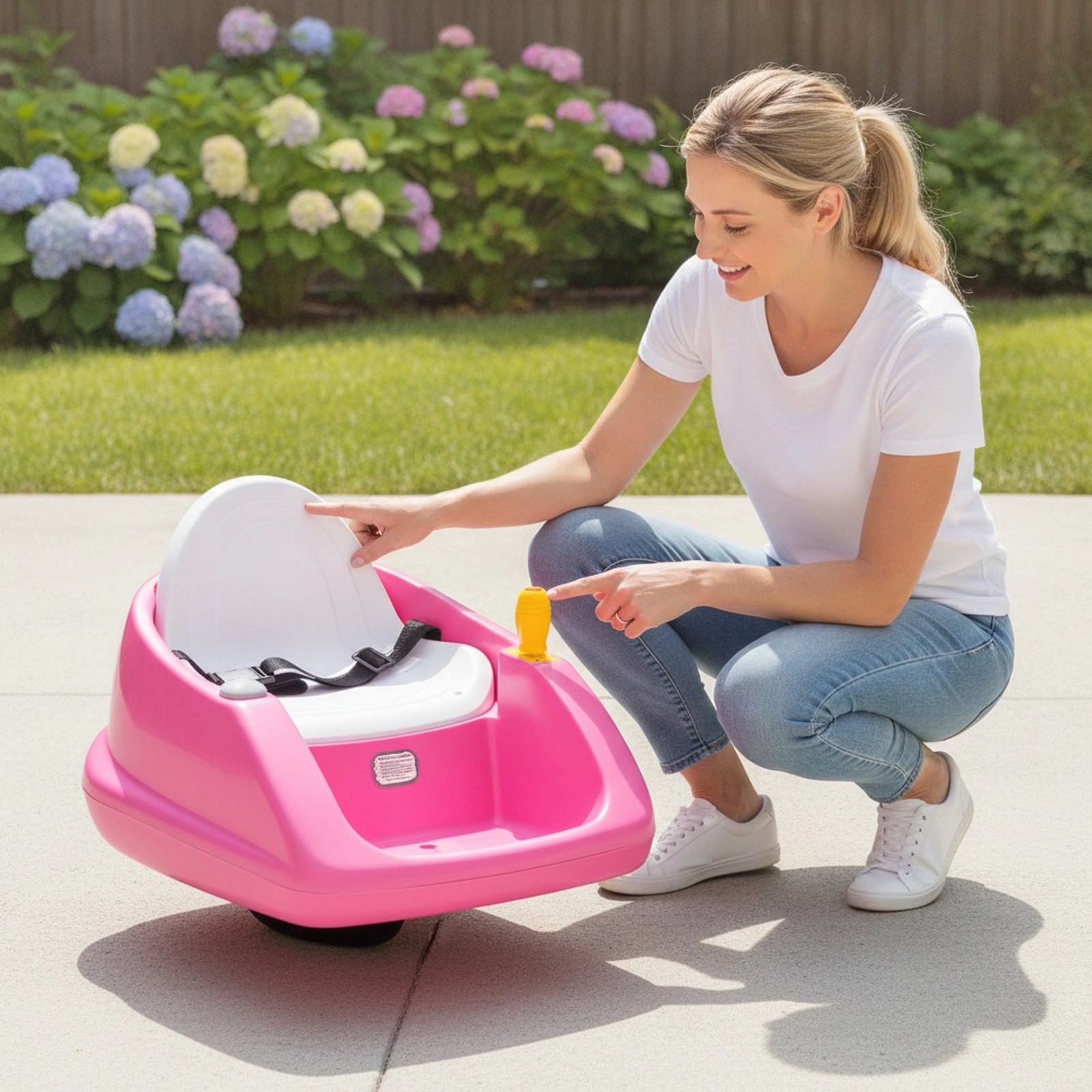 12V Kids Bumper Car with Dual Joysticks Flashing Lights and 360-Degree Swivel Wheels for Ages 2-5 Toddler Ride On Toy
