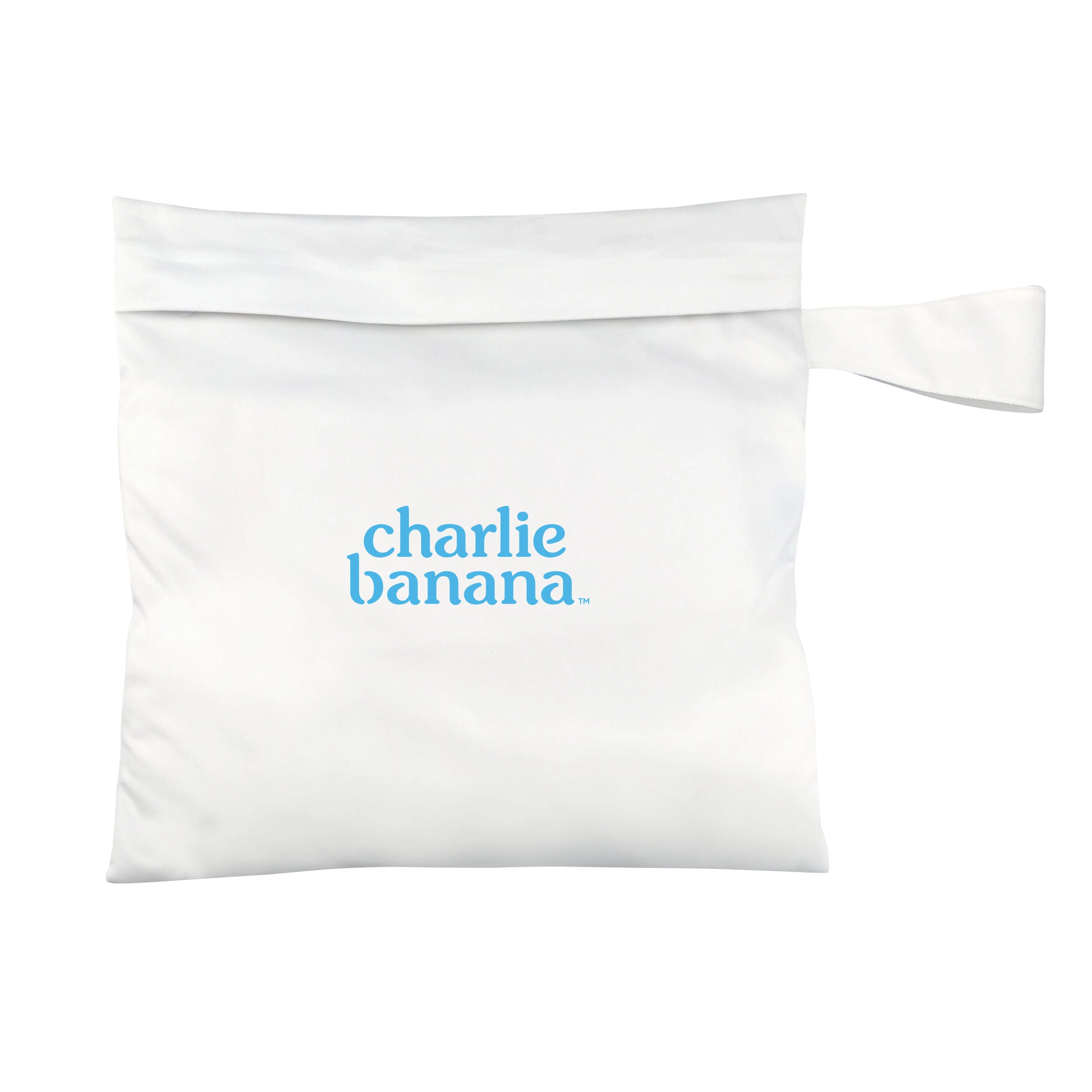 Charlie Banana Reusable Wet Tote Bag, Waterproof Stroller Wet Bag, White