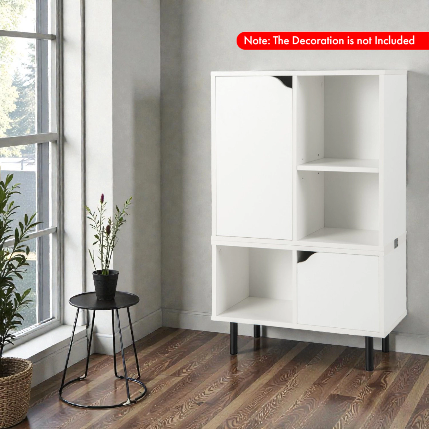 Hivvago Stackable Storage Bookcase with Adjustable Compartments
