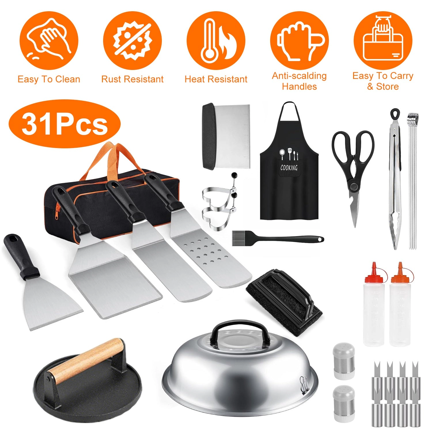 GBruno 31-Piece Griddle Accessories Kit With Bag