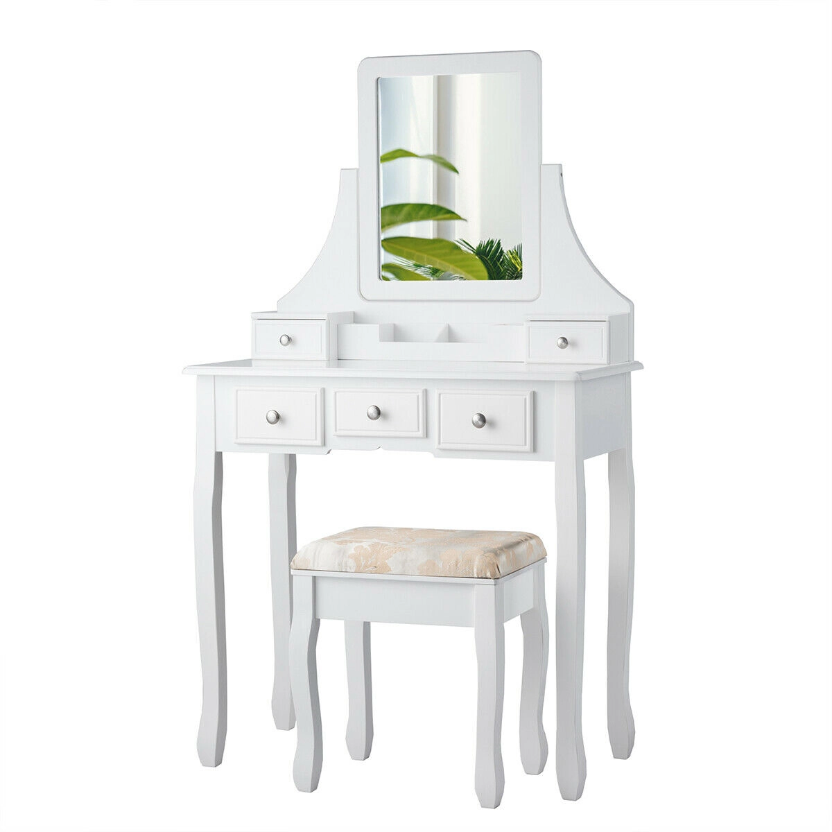 LJG 5 Drawers Removable Box Makeup Dressing Vanity Set