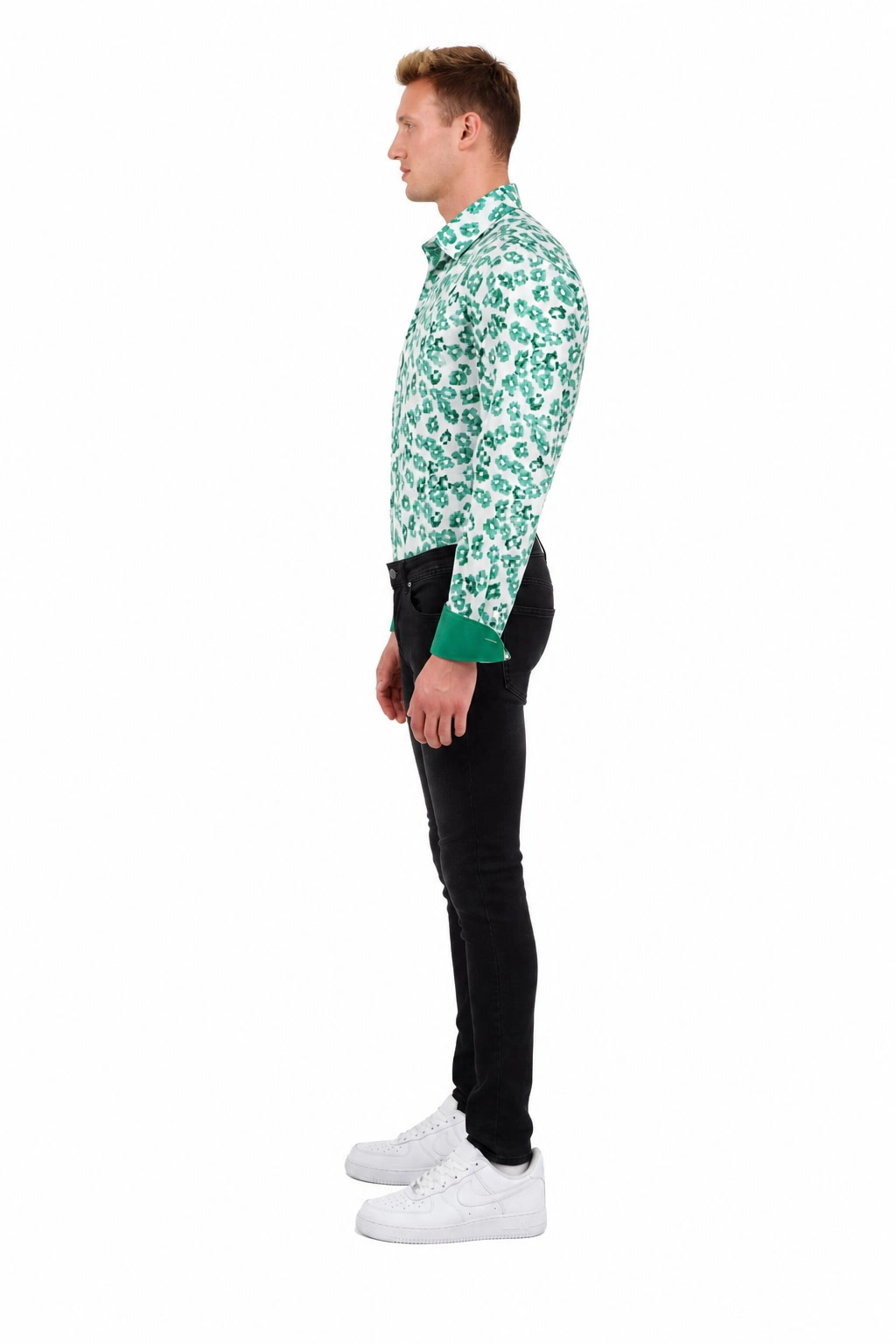 Elie Balleh Slim Fit Mens Floral Sport Button-Down Shirt