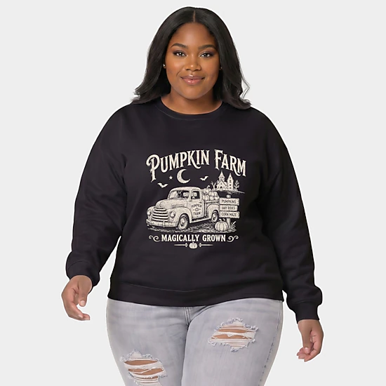 Simply Sage Market - Women's Plus Sweatshirt - Pumpkin Farm Truck