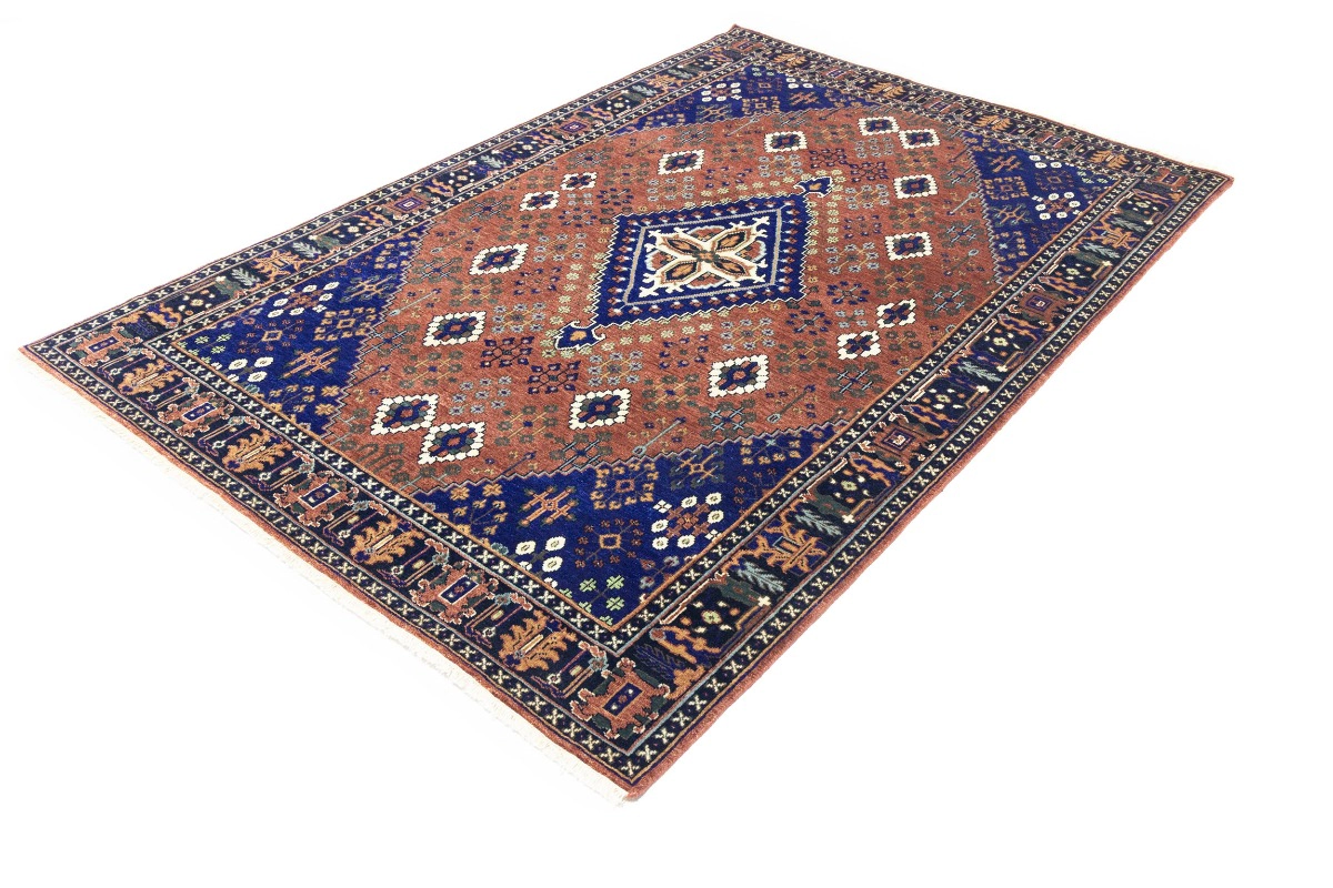 Magic Rugs Rust & Navy Tribal 6X9 Indo-Joshaghan Oriental Rug
