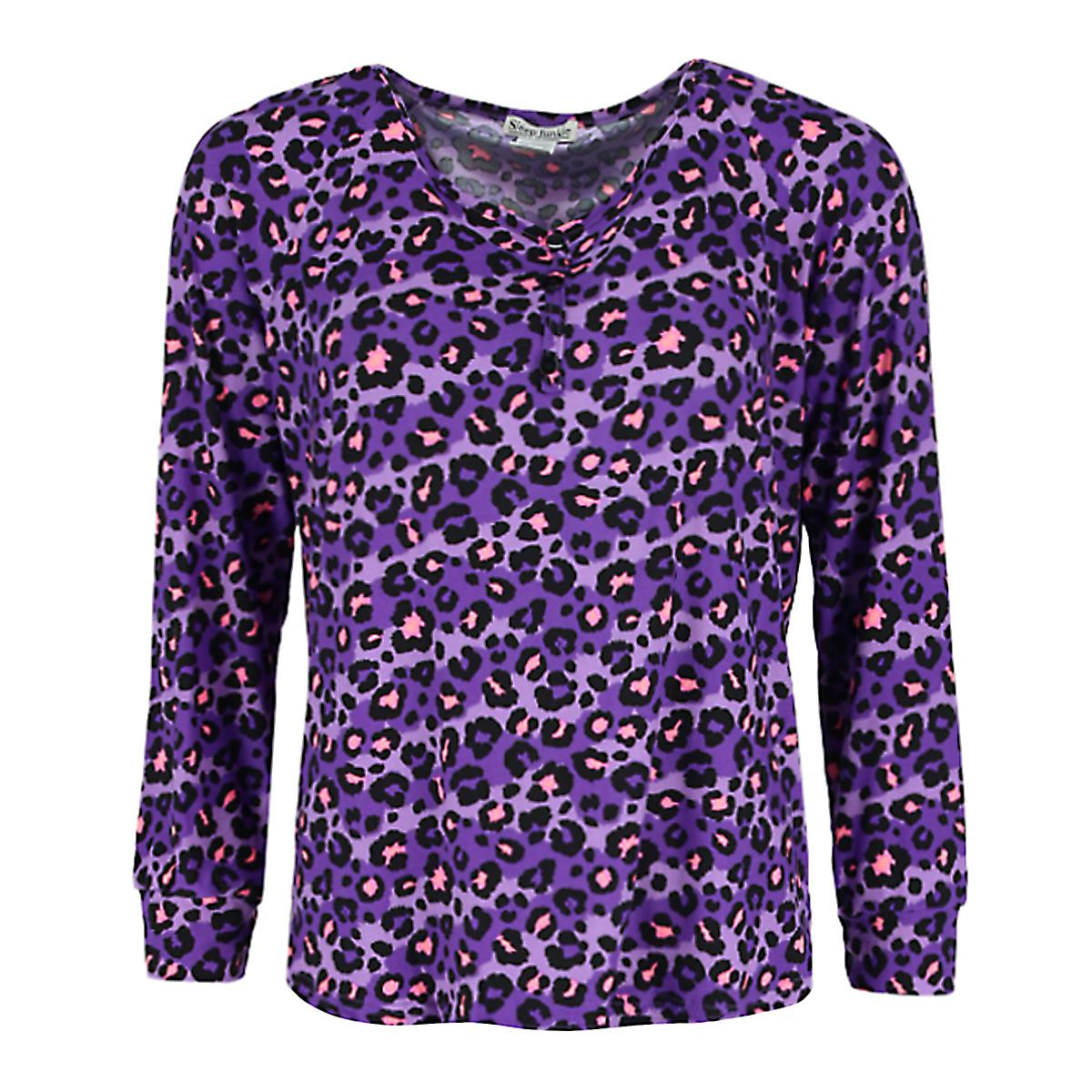 Sleep Junkie Women's Plus Size Leopard Print Jogger Pajama Set