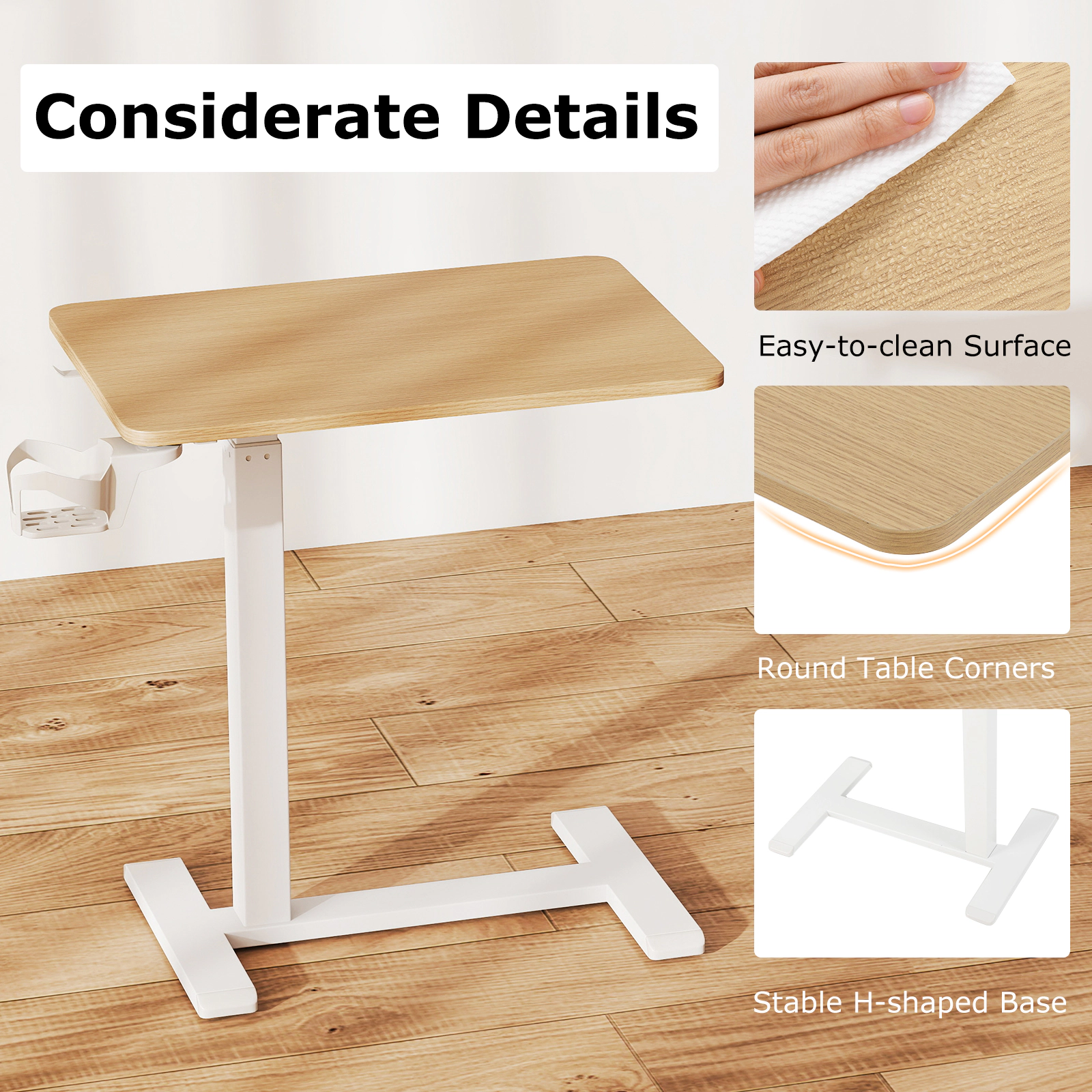 SlickBlue Adjustable Height Rolling Standing Desk with Laptop Table