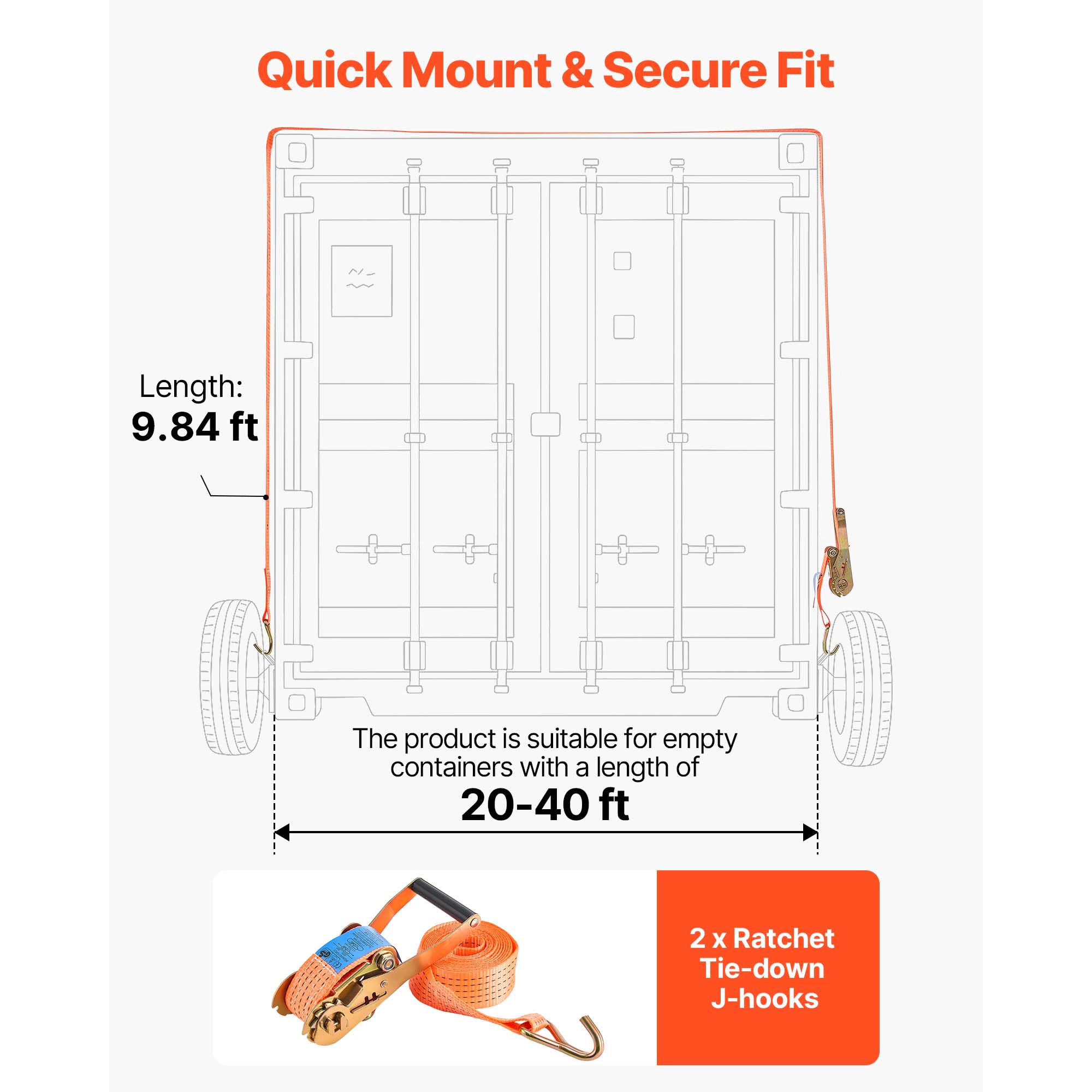 HONGGE Heavy Duty Shipping Container Wheels Kit with Ratchet Tie Down Axle Moves 20 ft - 40 ft Secure Transport for