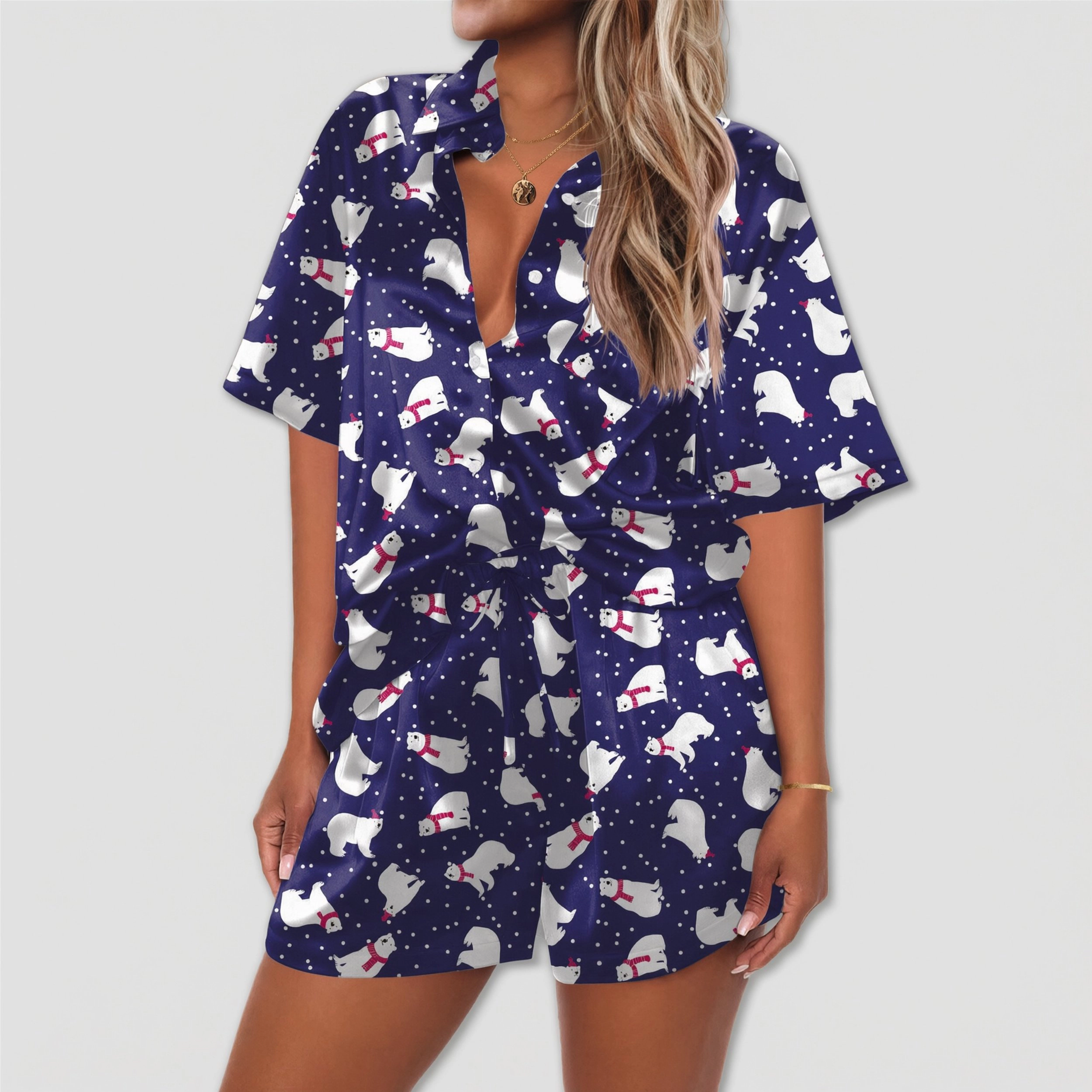 Ekouaer Pajamas Set Womens Pjs Short Sleeve Sleeping Wear Silk Loungewear Summer Pj
