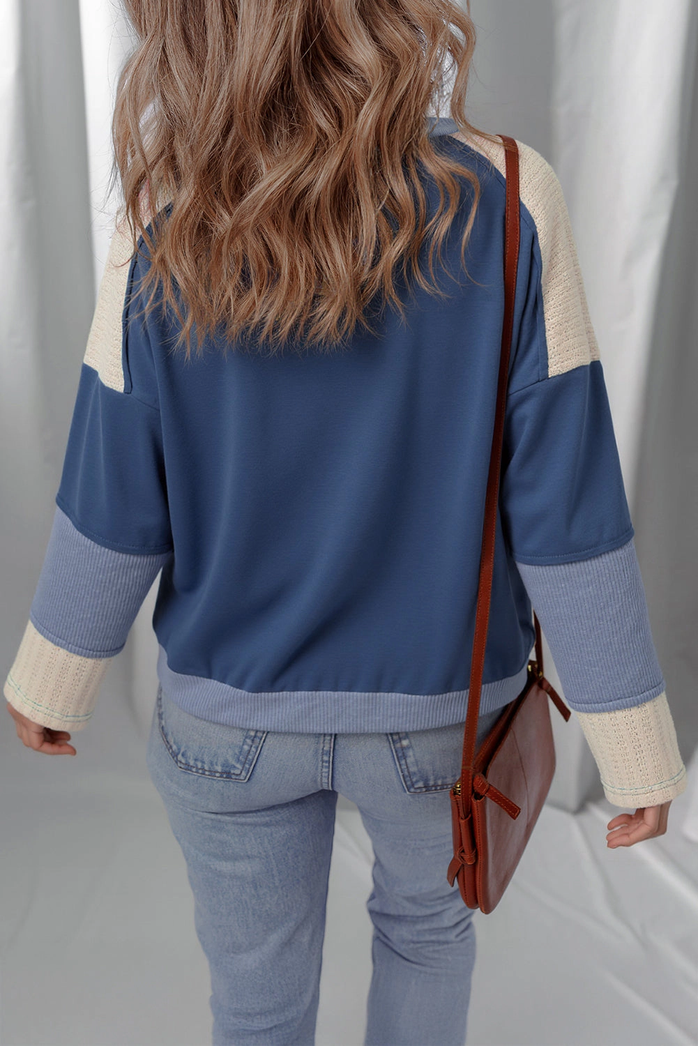 Threaded Pear Women's Natalie Knitted Star Patchwork Oversize Top