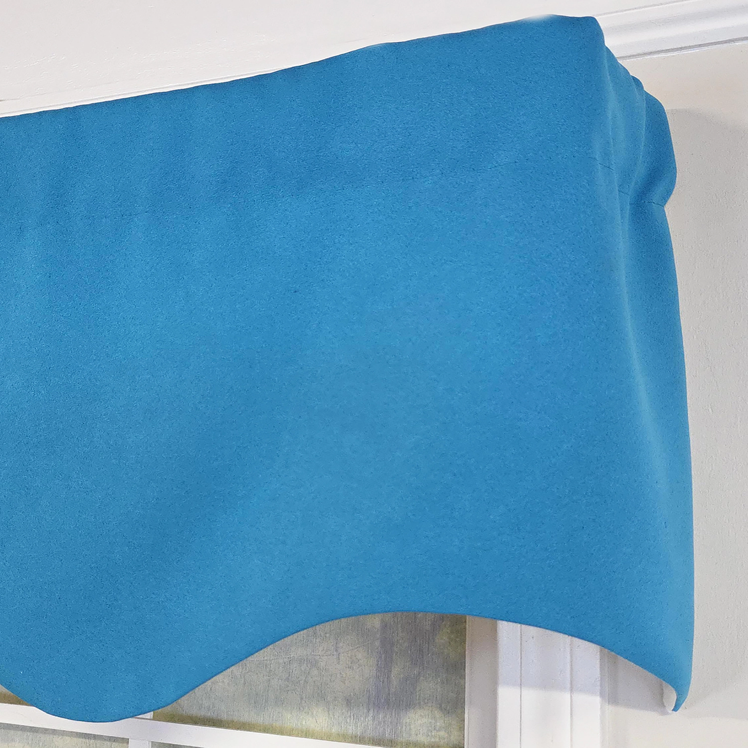 RLF Home Primo Regal 100% Cotton Rod Pocket Lined  Window Valance 50" x 17" Blue