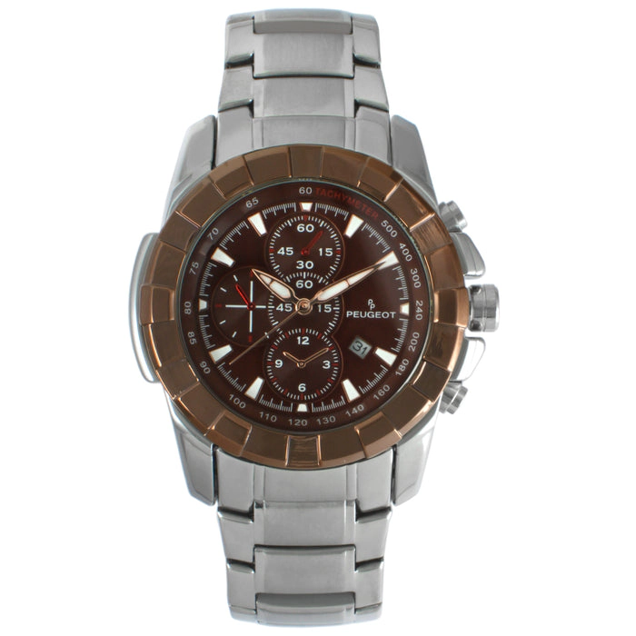 Peugeot Men's Decorative Chrono Sub-Dials Sports Watch with Calendar Window