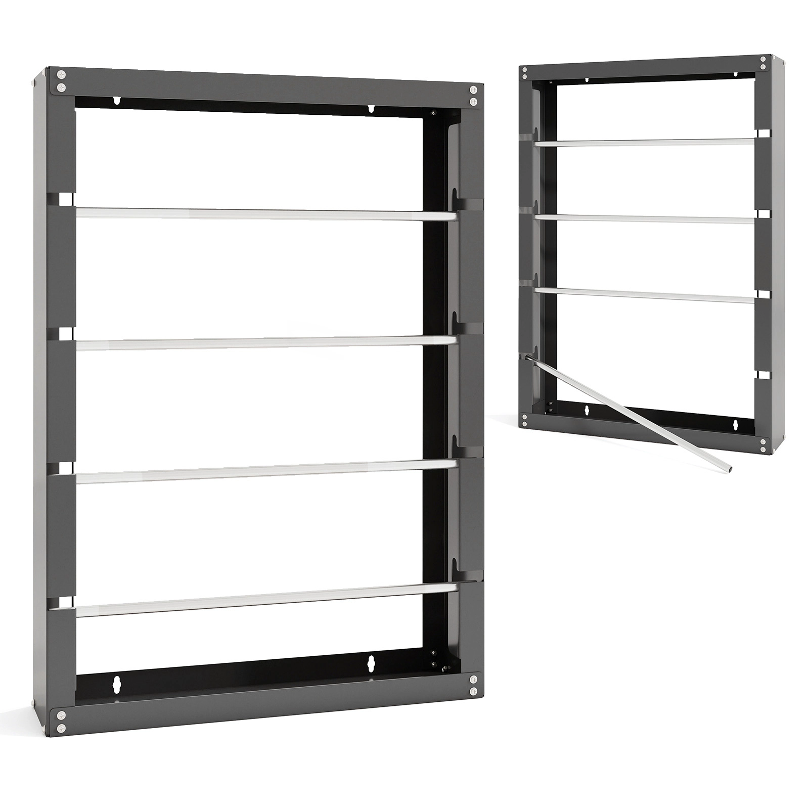 SUGIFT 4-Rod 65-lb Per Rod Capacity Wall Mounted Galvanized Metal Wire Spool Rack Cable Caddy Holder