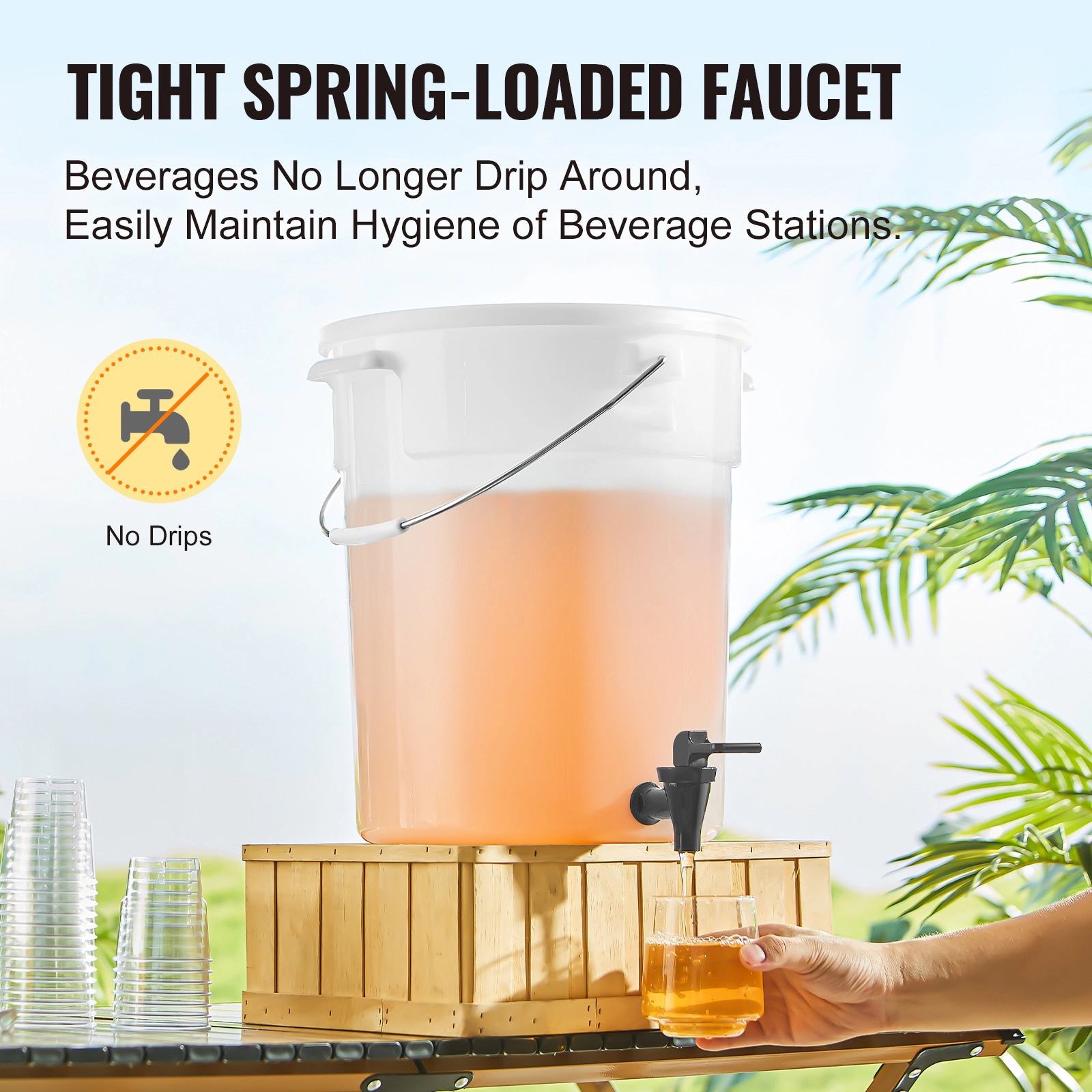 HONGGE Beverage Dispenser, Drink Dispenser for Parties, Juice with Spigot, Iced Tea Lemonade