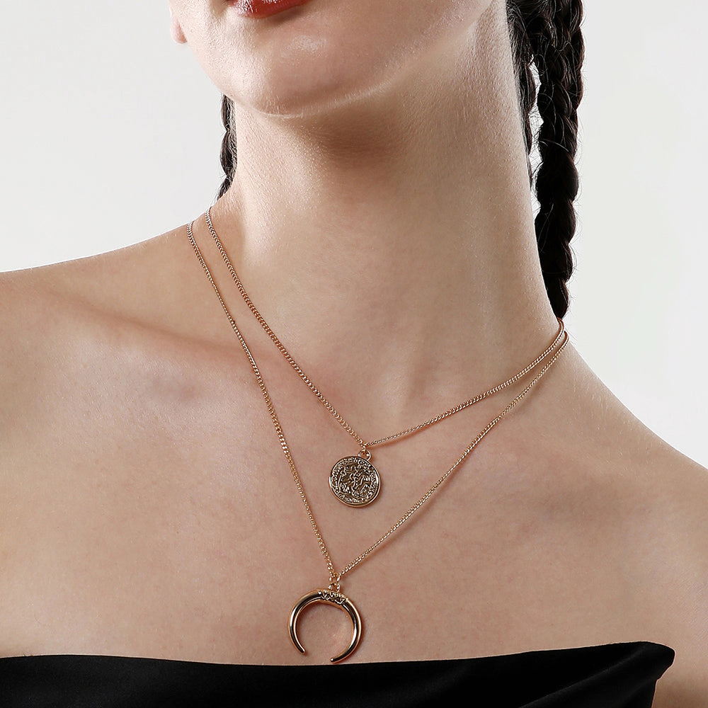 SOHI Women's California Gold the Cosmo Multi-Layer Necklace