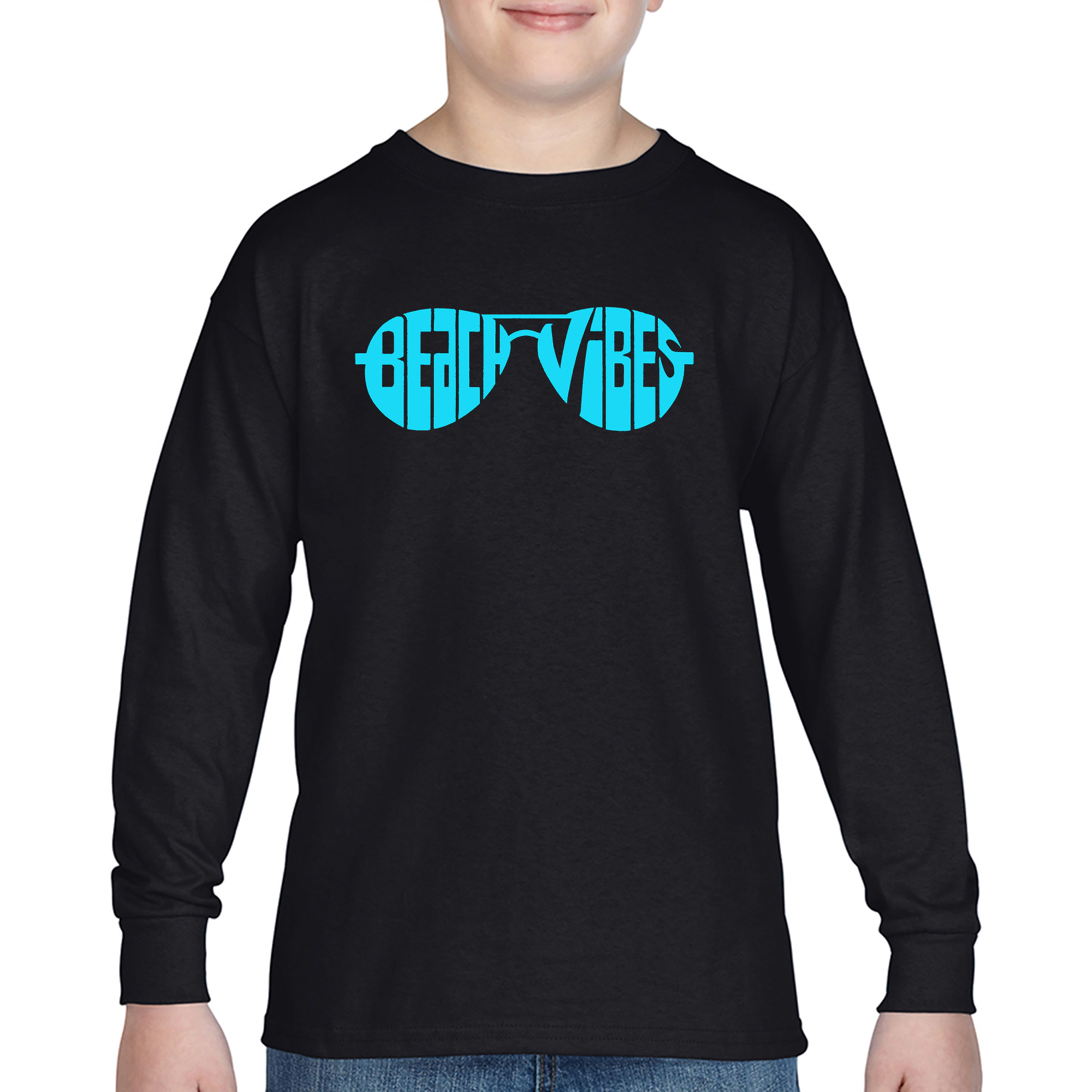 LA Pop Art Boys Long Sleeve T-Shirt - Beach Vibes