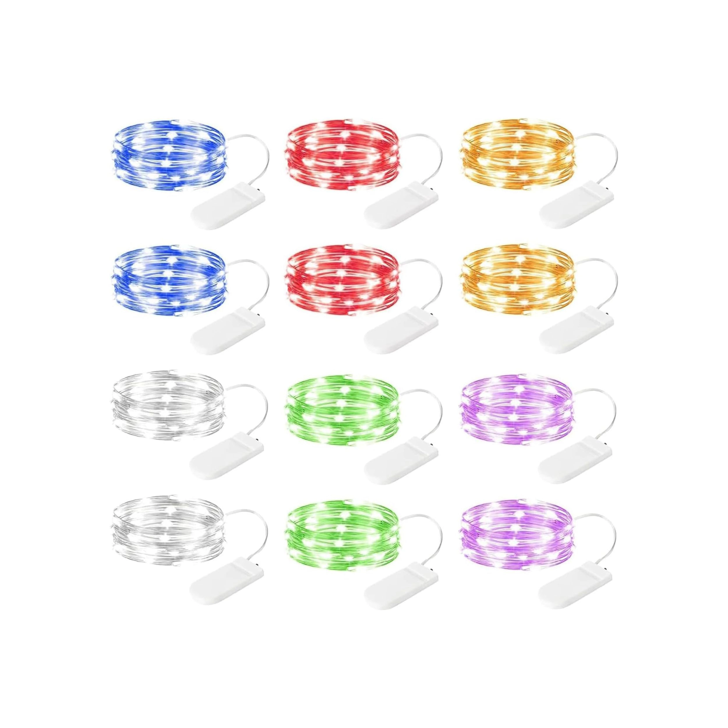 Stock Preferred Pack of 12 7Ft Battery Operated 20 LED Warm White Fairy String Lights