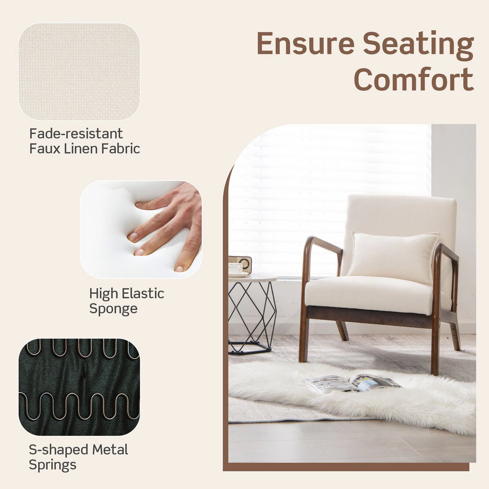 SlickBlue Ergonomic Reclining Lounge Armchair With Lumbar Pillow