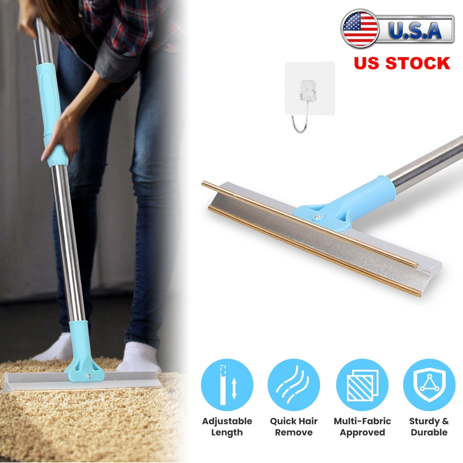 GBruno Adjustable Pet Hair Removal Rake