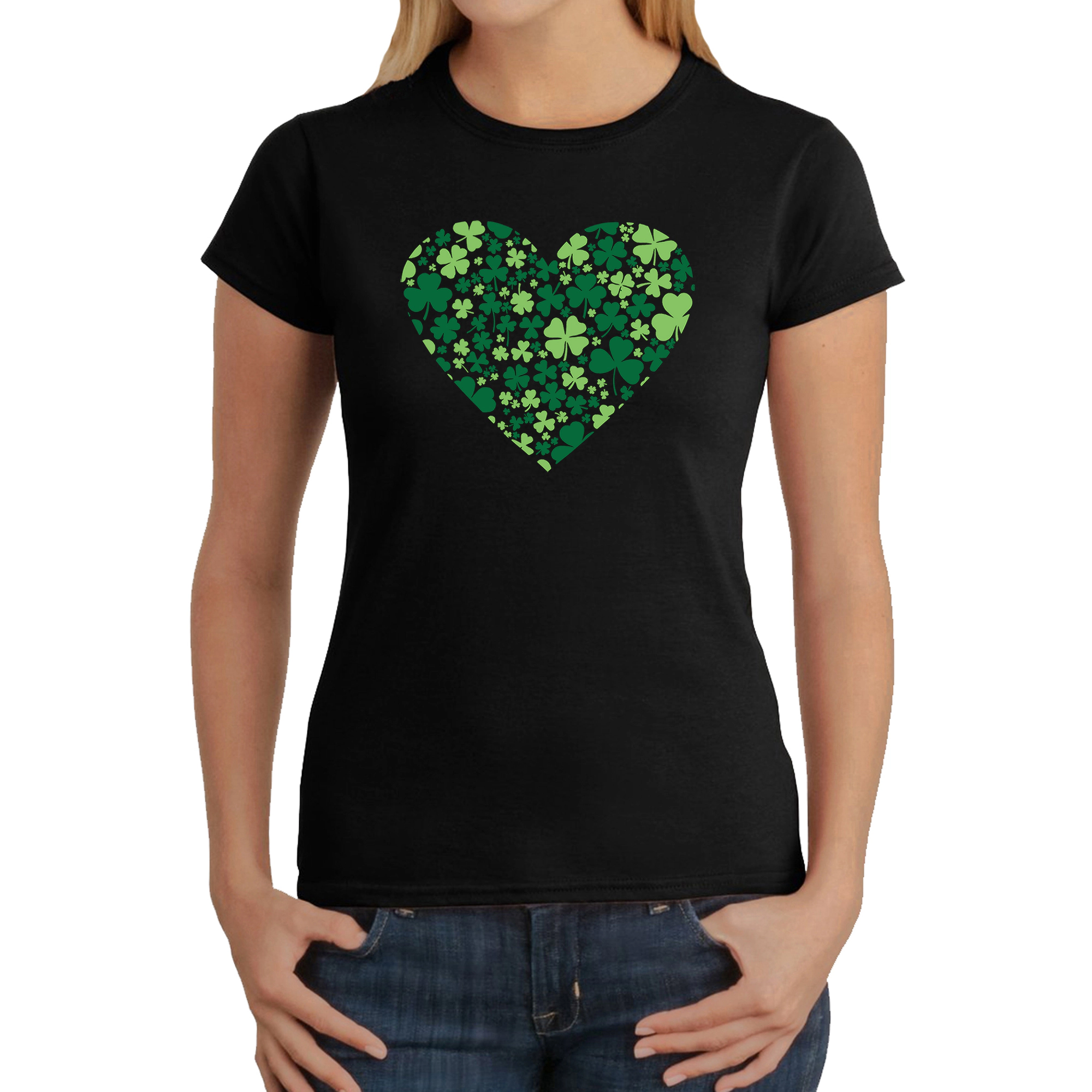 LA Pop Art Women's Word T-Shirt - Clover Heart