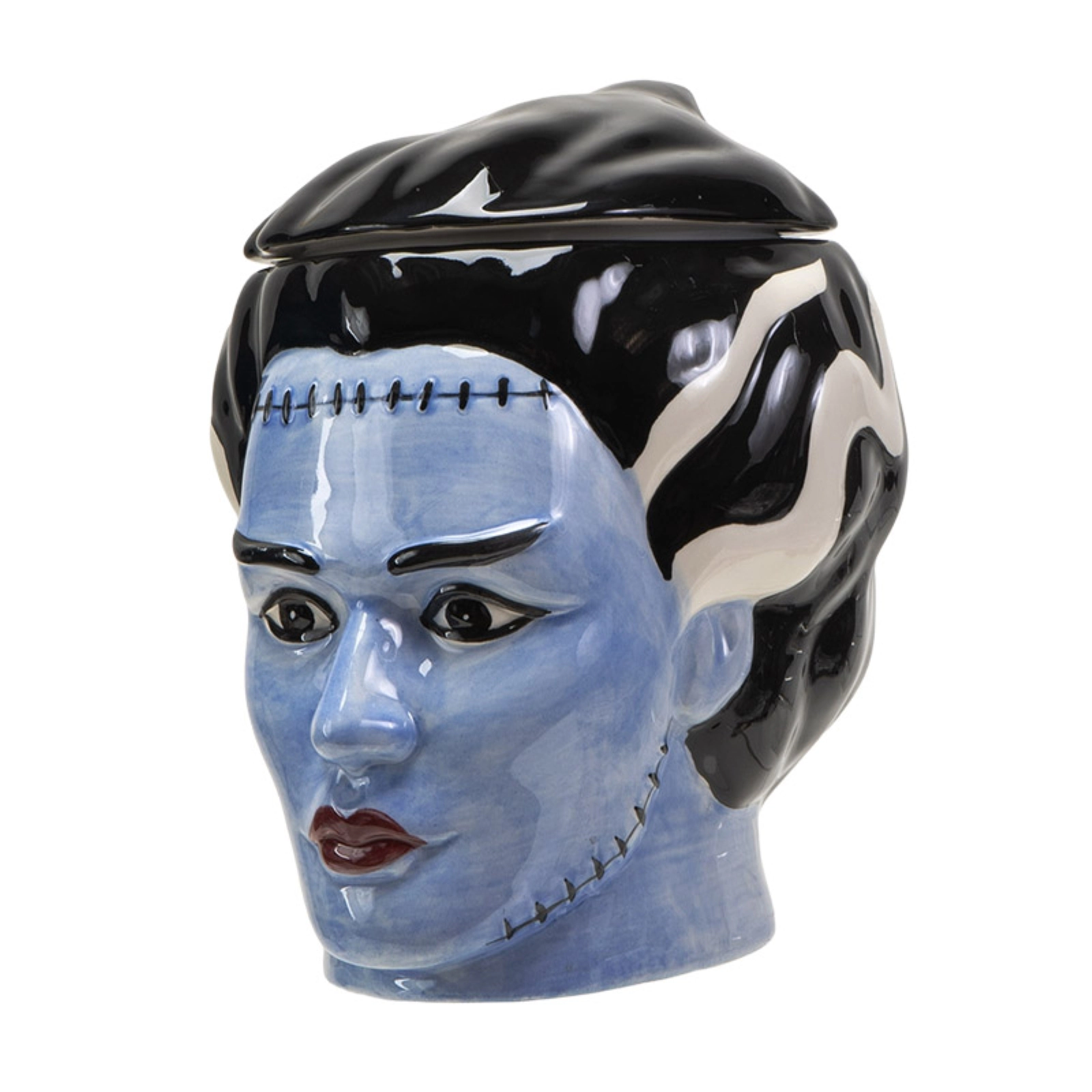 Pacific Giftware The Bride Of Frankenstein Ceramic Cookie Jar Halloween Decor Kitchen Accessory 8.25 inch
