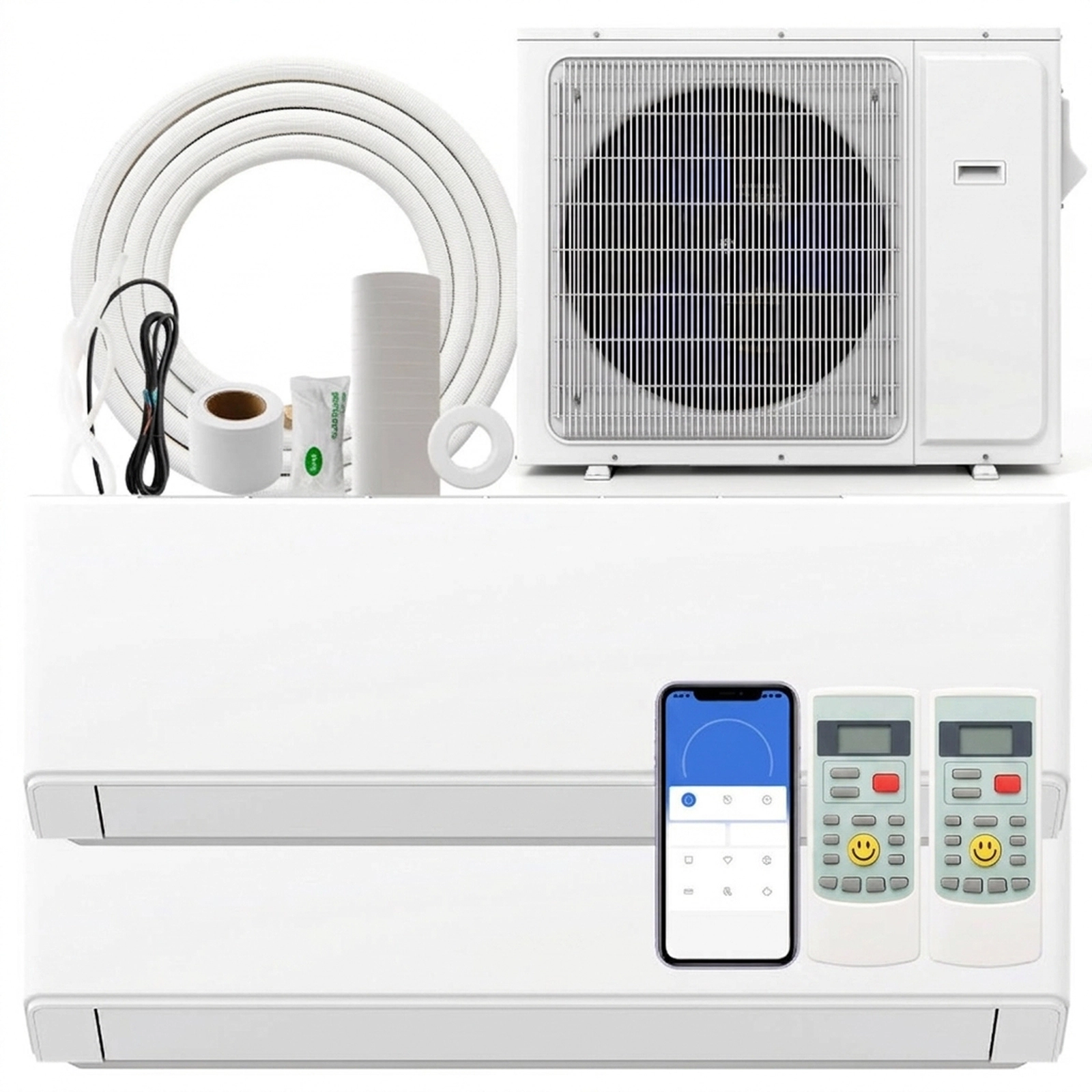 SUGIFT 24000-BTU 2-Zone 23-SEER2 208-230V WiFi Ductless Mini Split Air Conditioner with Heat Pump 9K + 12K