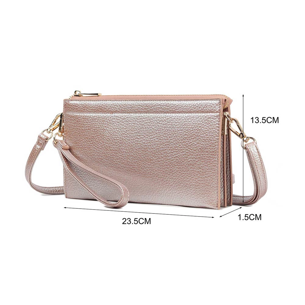 FASHNZFAB Faux Leather Slim Wallet Crossbody Bag