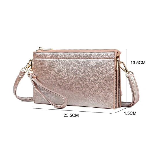 Fashnzfab Faux Leather Slim Wallet Crossbody Bag