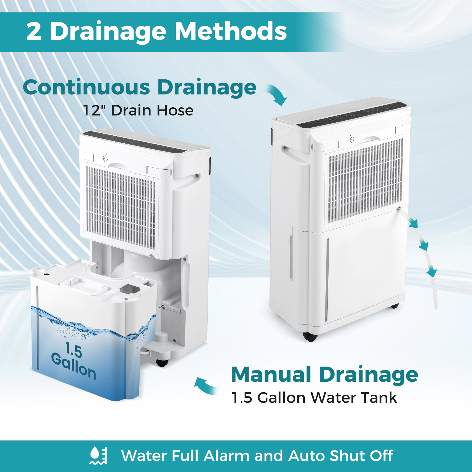 Slickblue Unisex Portable 57 Pint Large Area Dehumidifier for Home