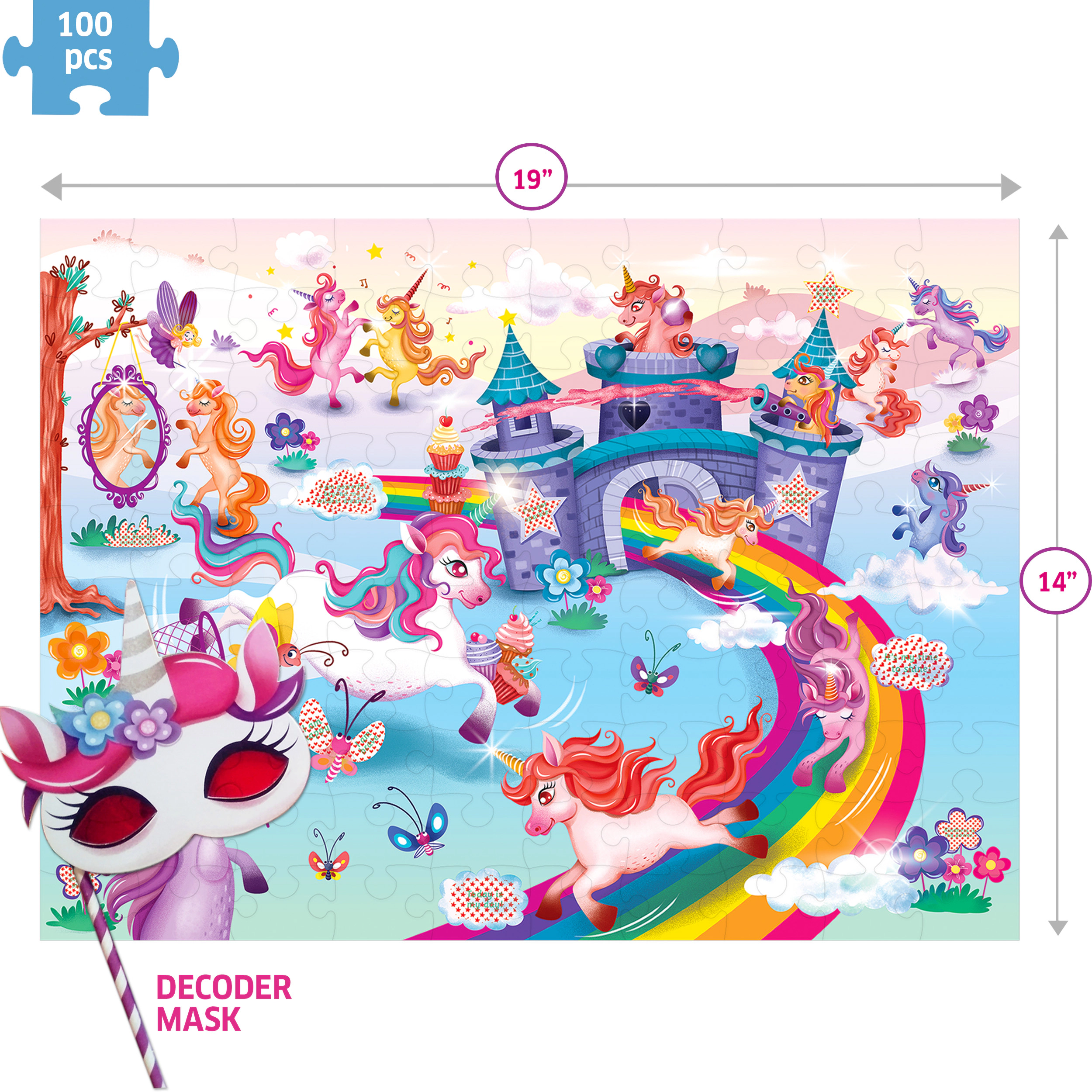 Chalk & Chuckles I Love Unicorns Secret Message Puzzle -100 pieces