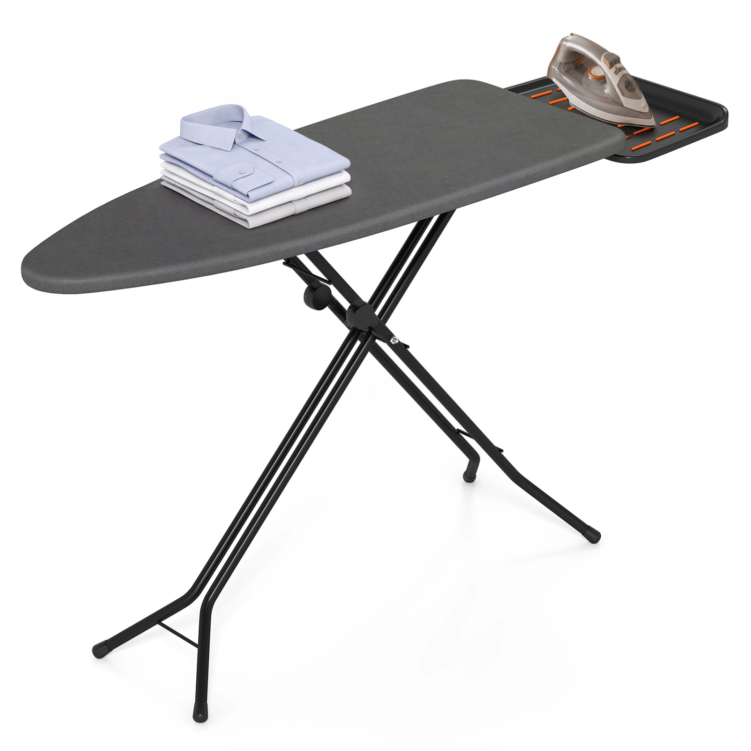 LJG Foldable Full Size Ironing Board with Collapsible Iron Rest for Laundry Room