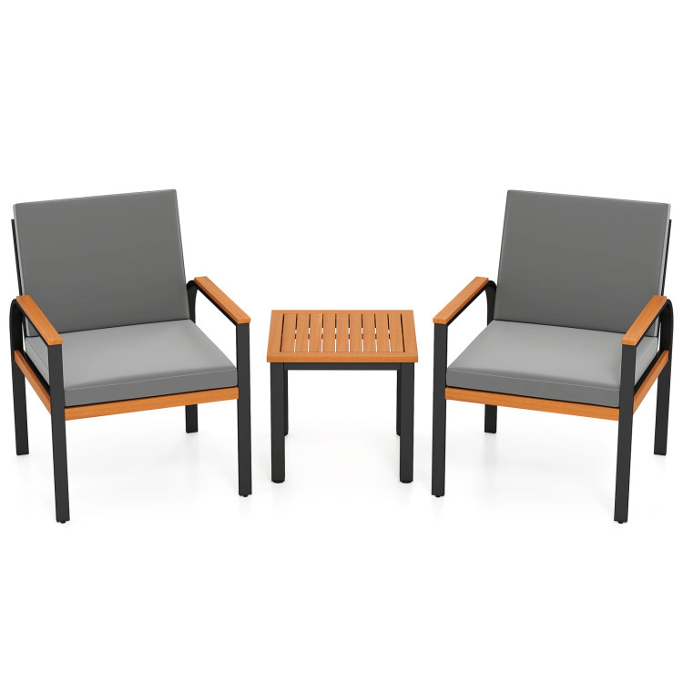 Hivvago 3 Piece Patio Furniture Set Outdoor Conversation Set With Coffee Table