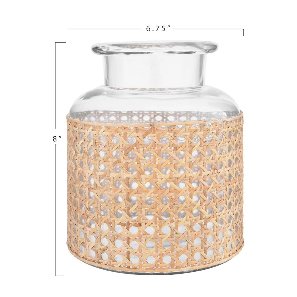 Haven Craftworks Unisex Ornamental Glass Vase With Decorative Cane Sleeve