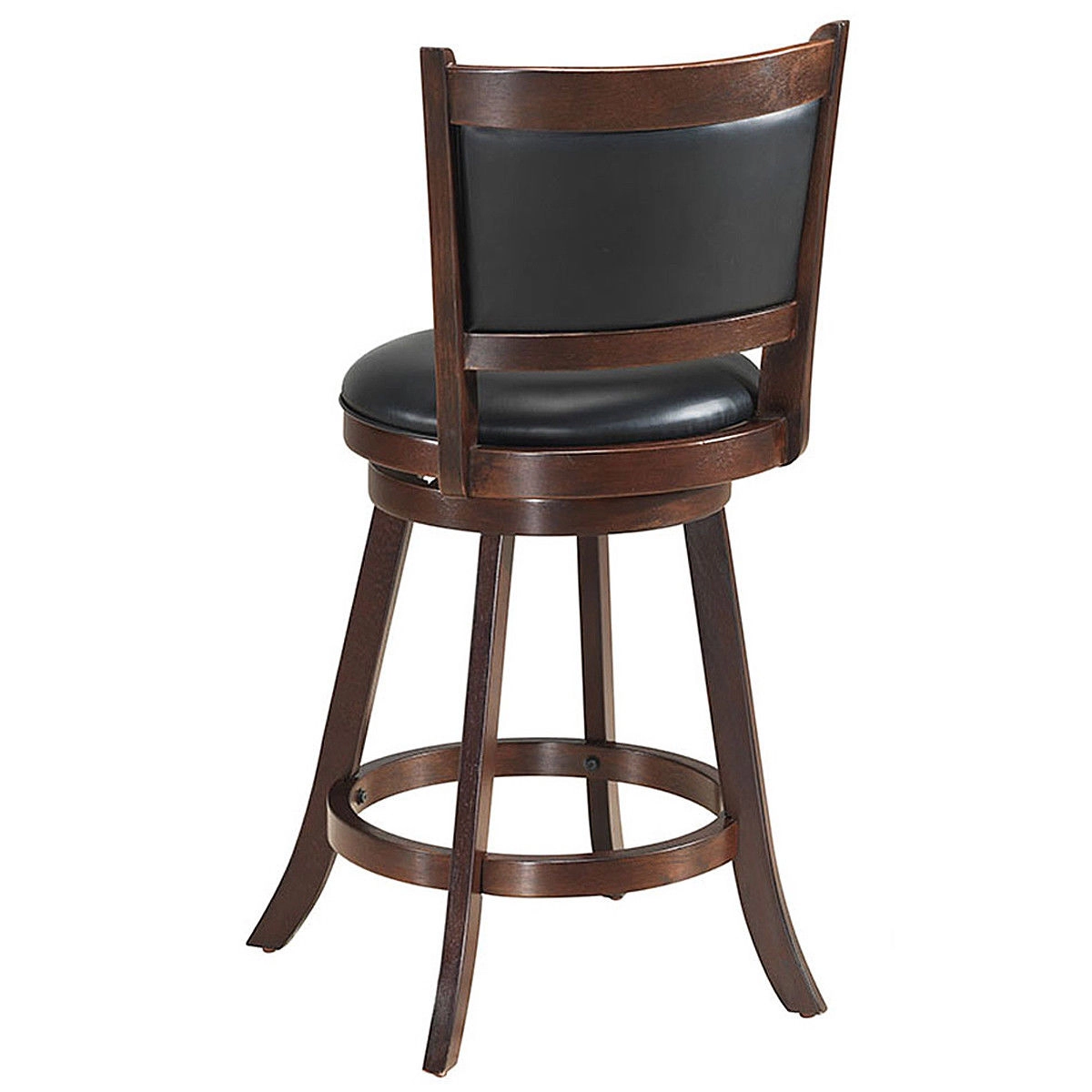 SUGIFT Swivel Counter Stool Dining Chair with Upholstered Seat 264-lb Capacity Brown 24-in Seat Height