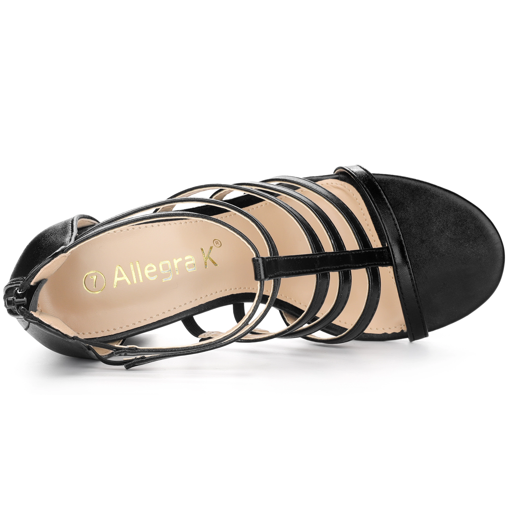 BLISSFUL STEP Women's Chunky Heels Gladiators Sandals