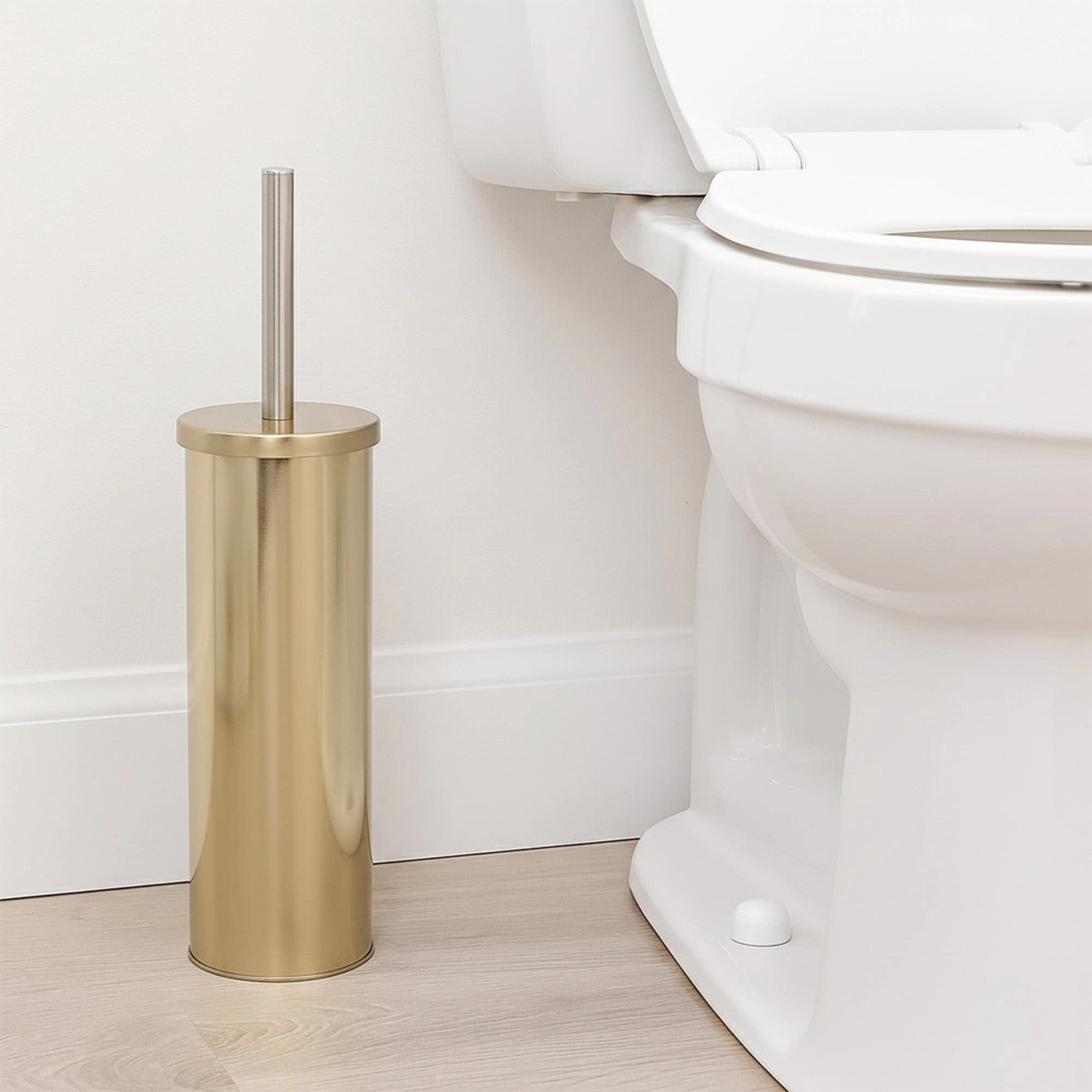 Evideco French Home Goods Brushed Gold Toilet Brush Set - 2-Piece