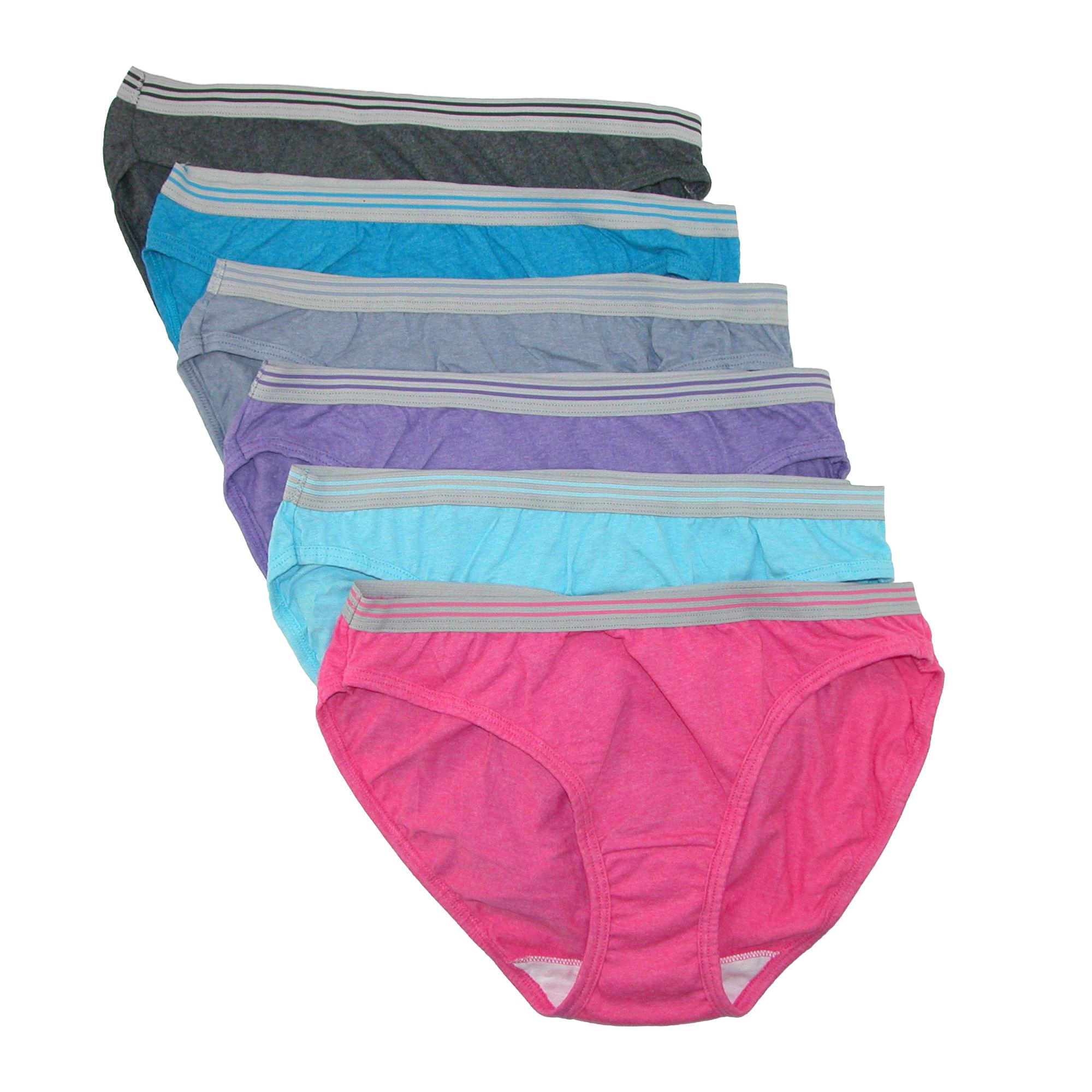Fruit of the Loom Women's Heathered Bikini Underwear (Pack 6)