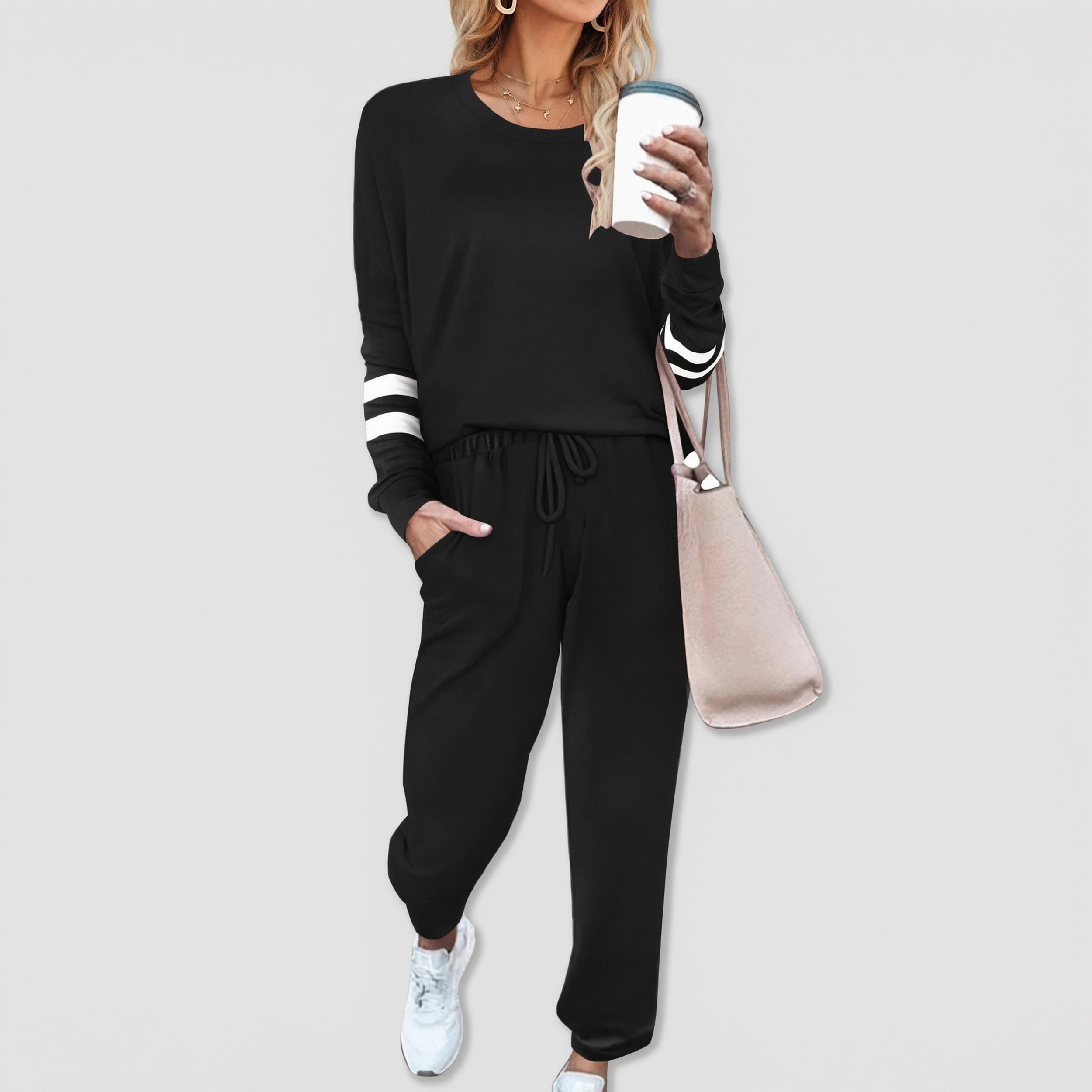 Ekouaer Sweatsuits Womens Loungewear Set Tracksuit Long Sleeve Pajamas Two Piece Outfits