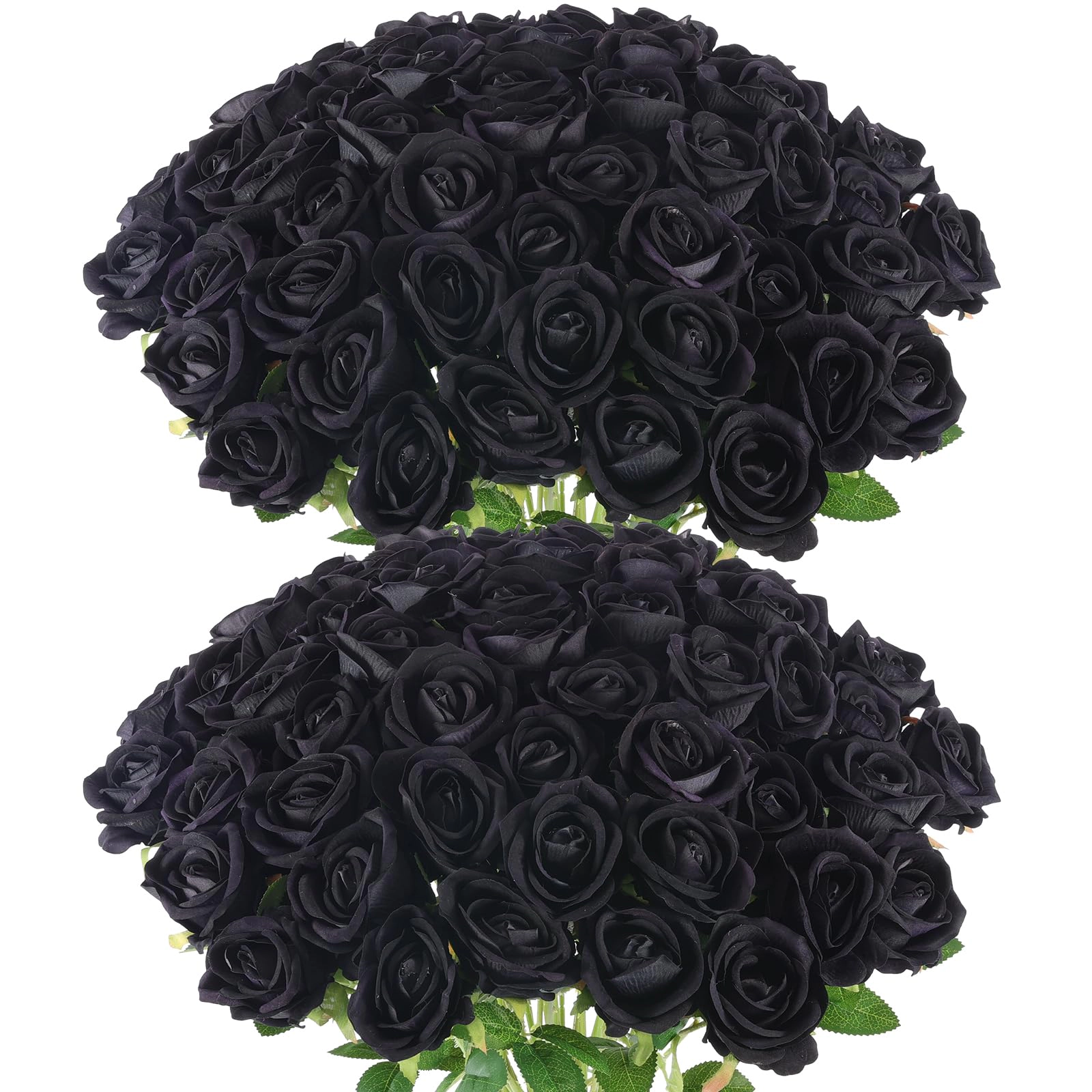 PUPWE 100 Artificial Roses  Realistic Silk Flowers Bulk White