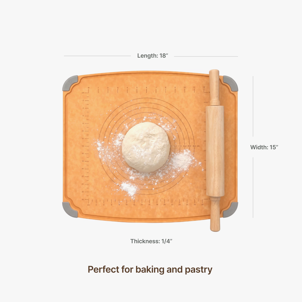 Elihome Natural Wooden Cutting Board - Heat-Resistant Up to 350°F