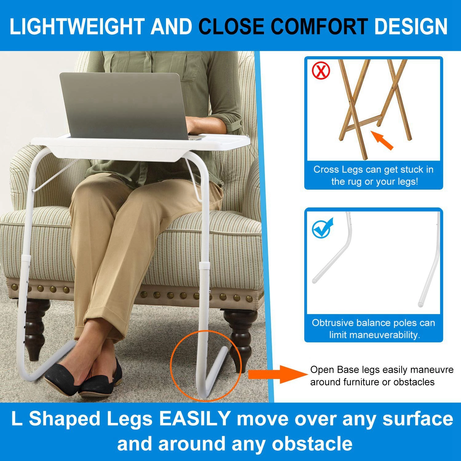 GBruno Adjustable Foldable Tray Table