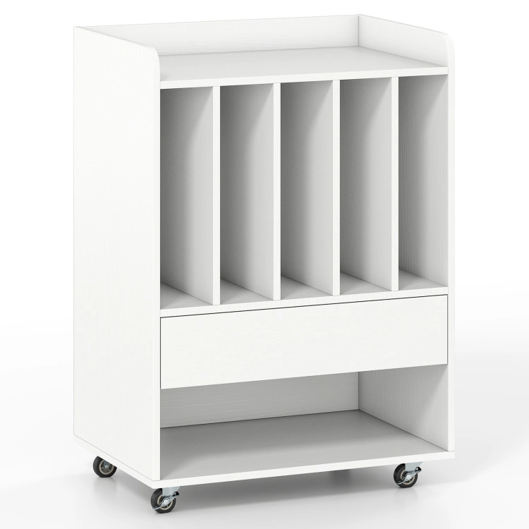 Hivvago Record Player Cabinet with Built-In Drawer and Record Rack