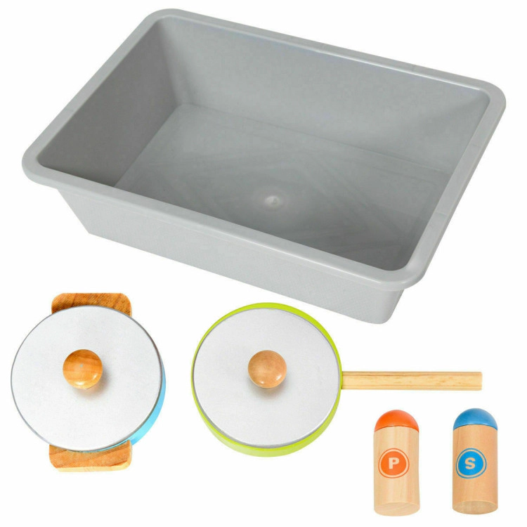 Hivvago Kid's Wooden Pretend Cooking Play Kitchen Set