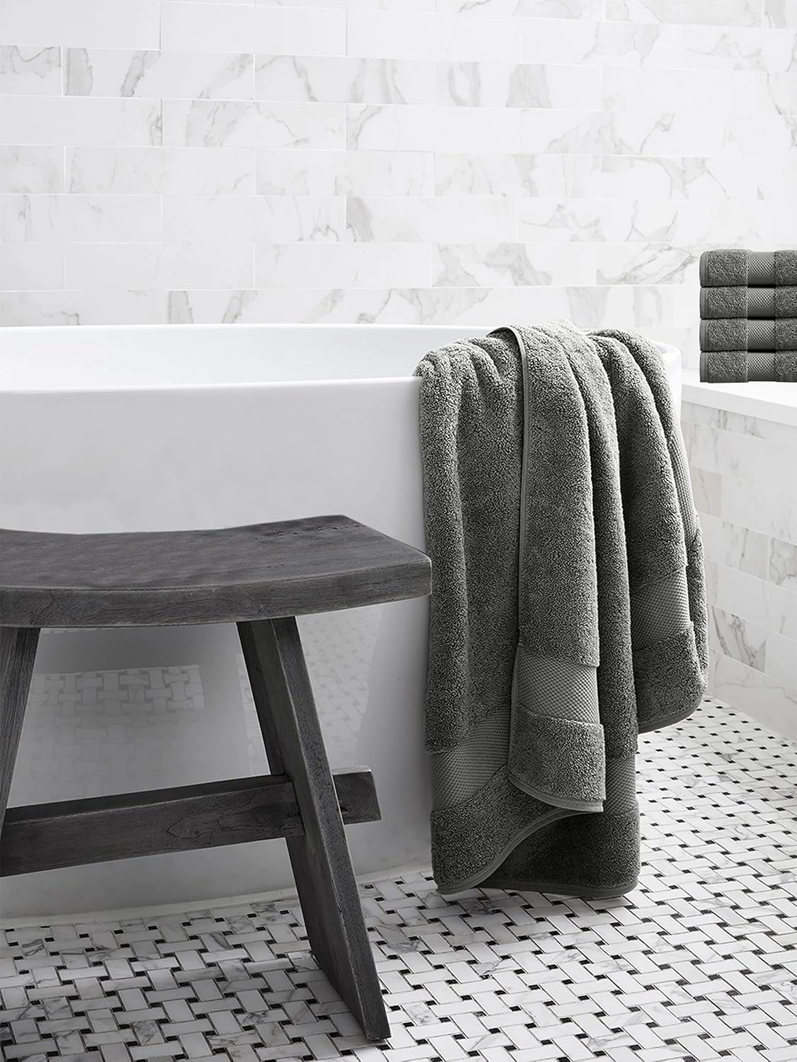 Delara Organic Cotton Luxuriously Plush Bath Towel 30x58 inches GOTS and Oeko-TEX Certified Premium Hotel Quality Towels