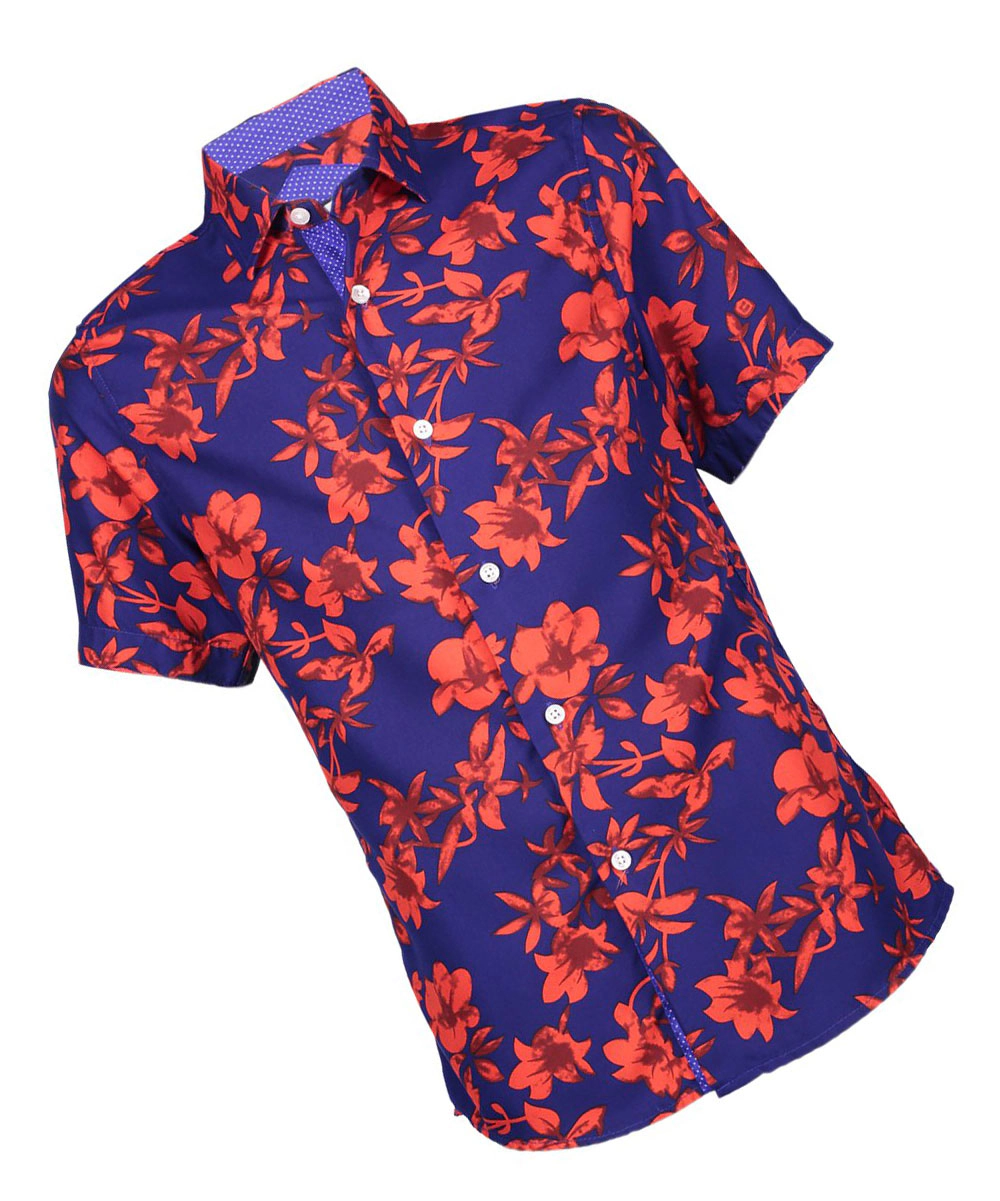 Elie Balleh Boys Slim Fit Floral Shirt