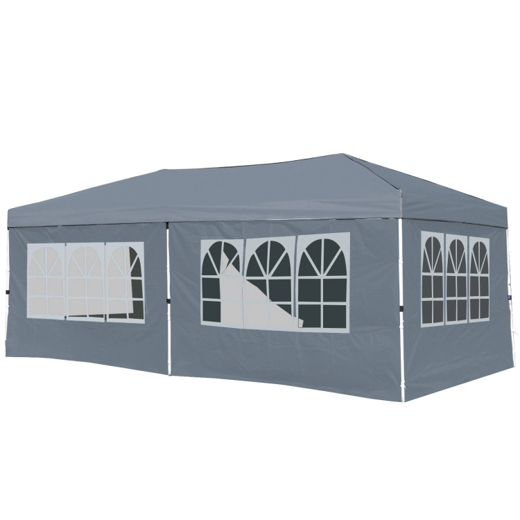 Hivvago 10 X 20 Feet Pop up Canopy Tent Instant Setup with 6 Sidewalls