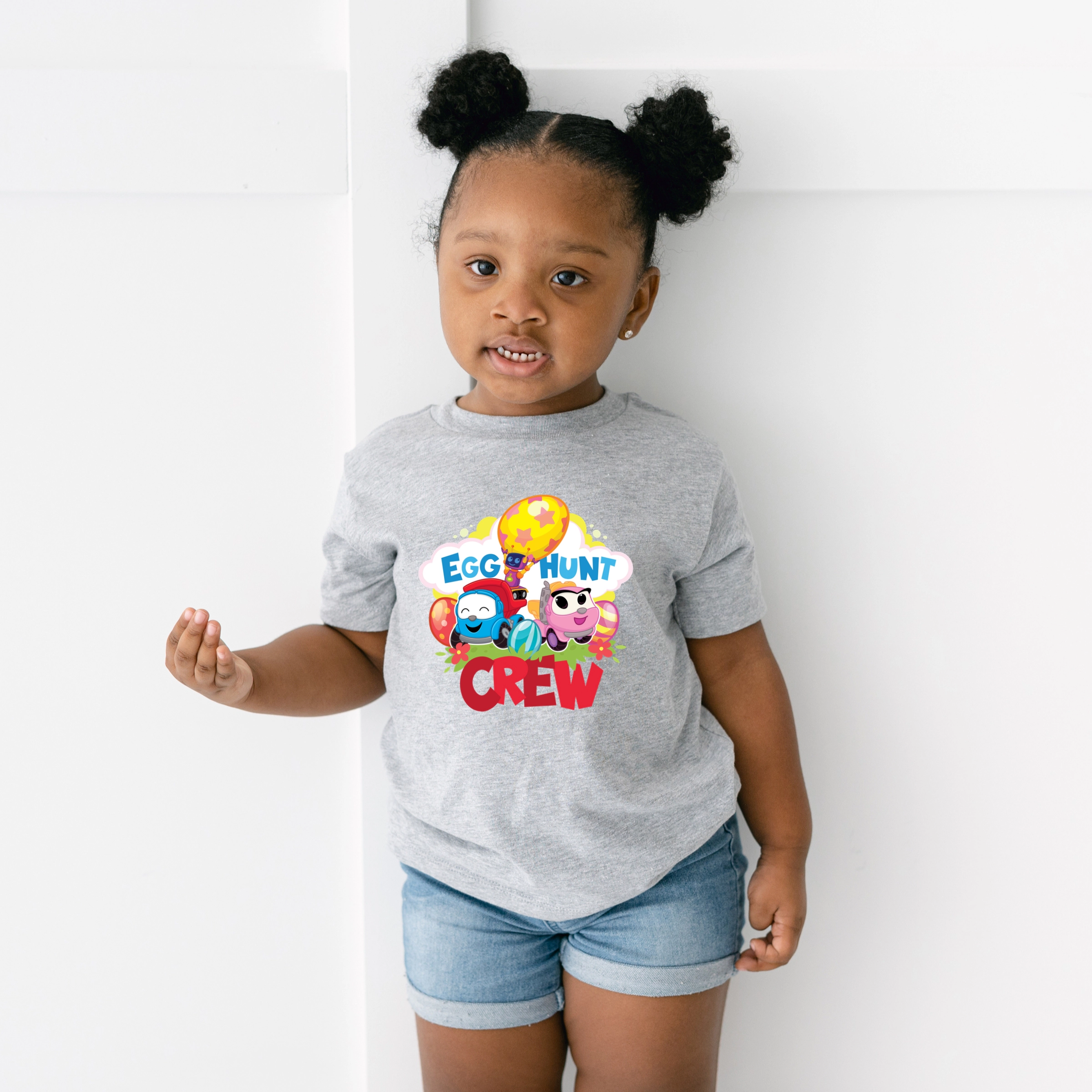 the Juniper Shop - Toddler Short Sleeve Graphic T-Shirt Leo Truck Egg Hunt Crew